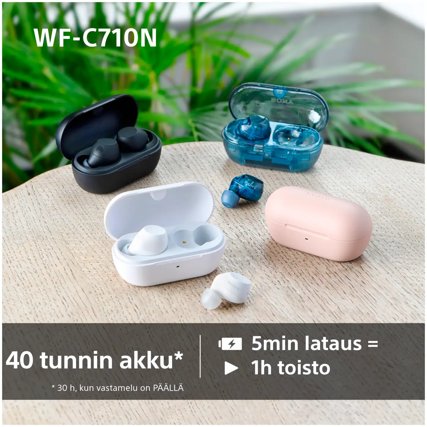 Sony langattomat vastamelunappikuulokkeet WF-C710NW valkoinen - 6