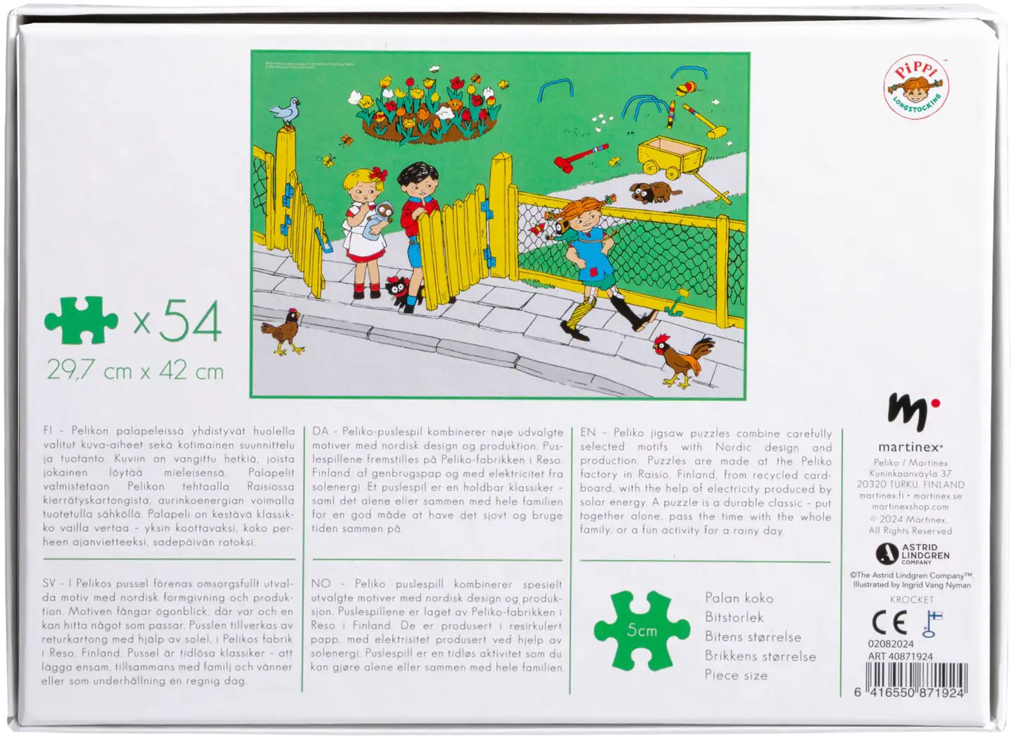 Peliko Peppi Pitkätossu palapeli 54 palaa kroketti - 3