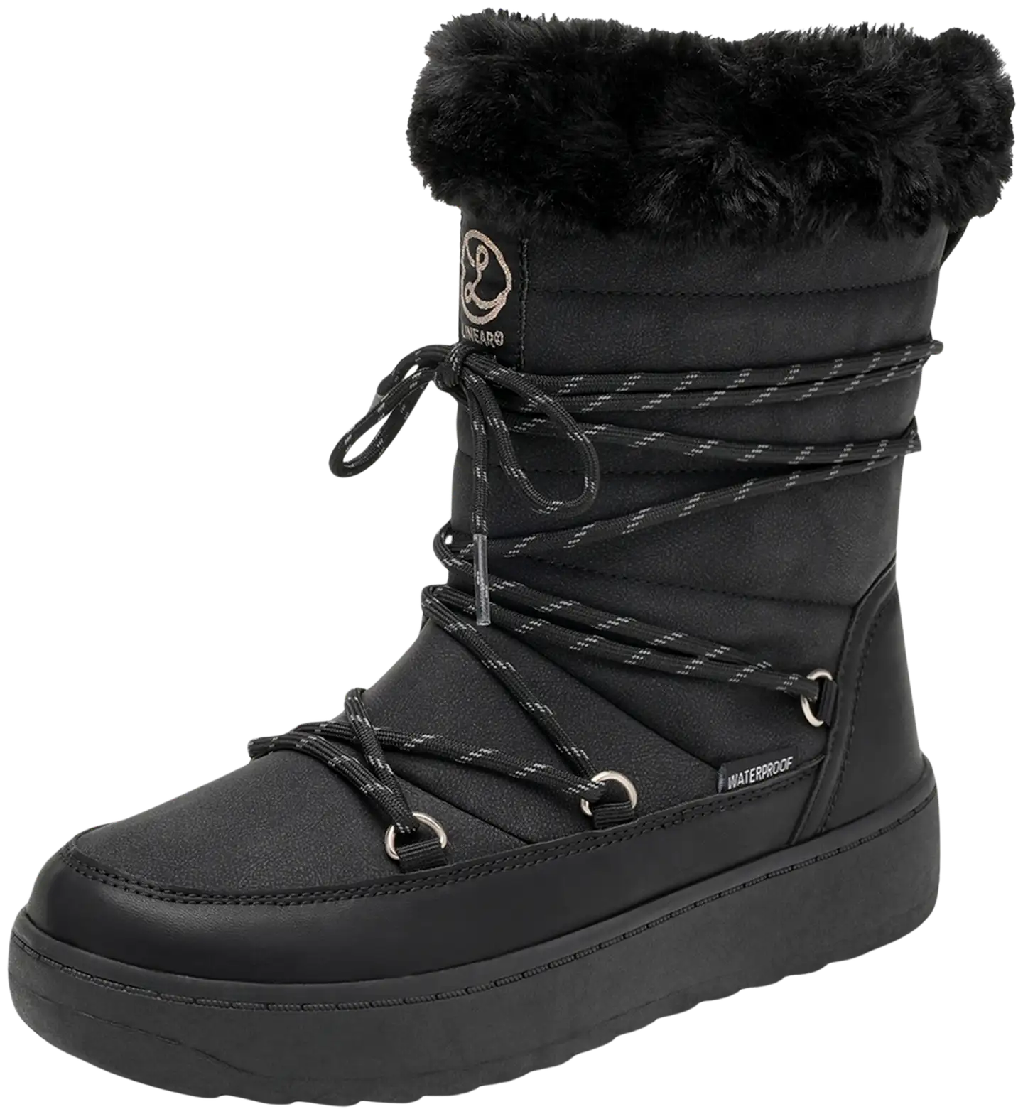 Linear lasten vedenpitävät talvikengät Bounty WP High - BLACK - 2