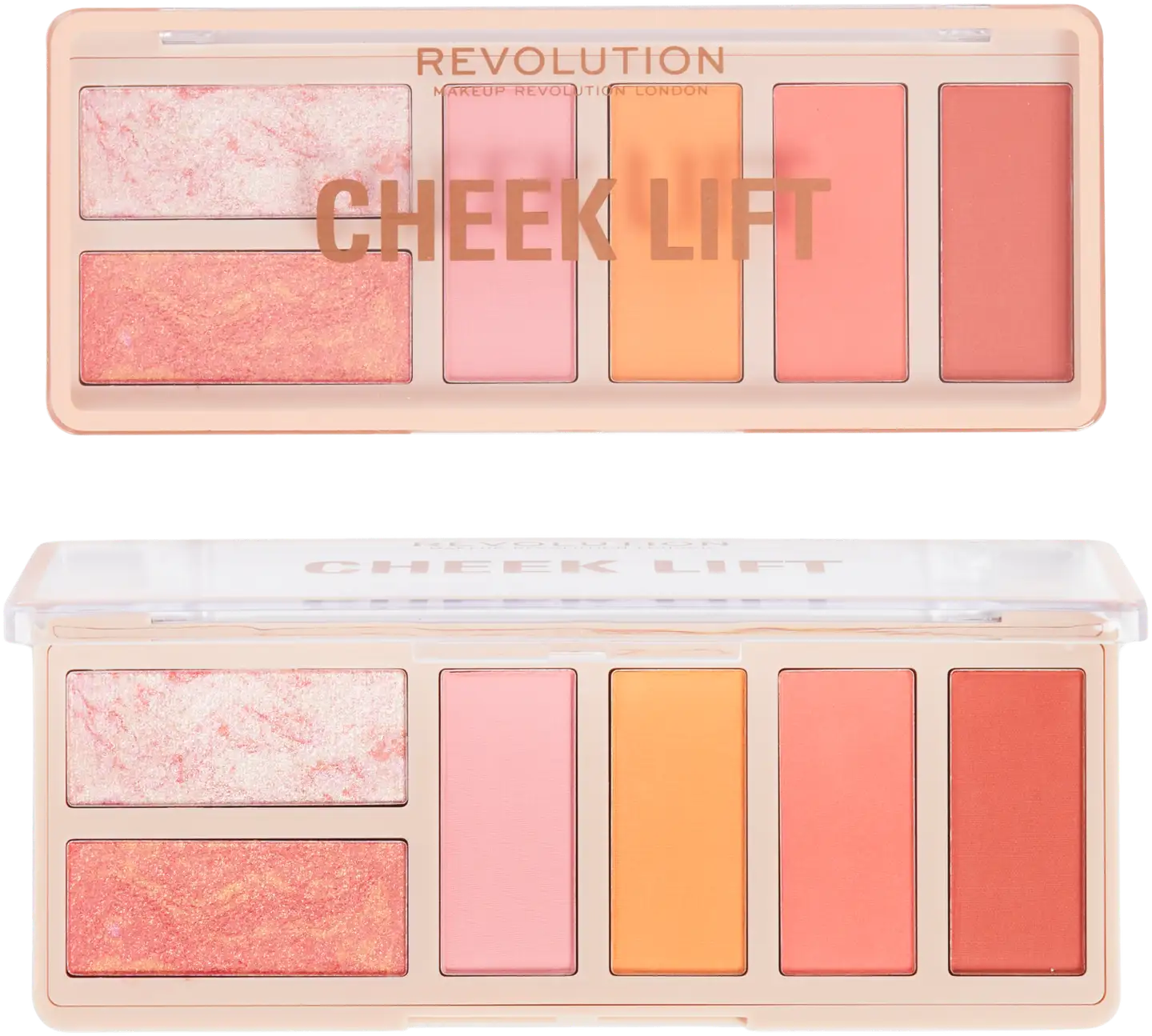 Makeup Revolution Cheek Lift Palette Pink Energy Poskien korostuspaletti 6 sävyä 10,8g - 1