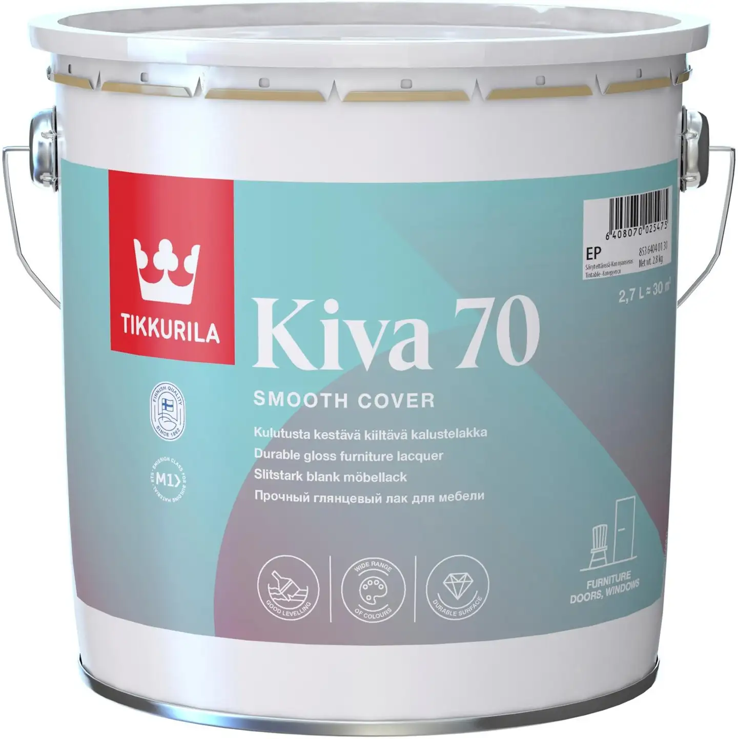 Tikkurila kalustelakka Kiva 70 2,7 l EP sävytettävissä kiiltävä