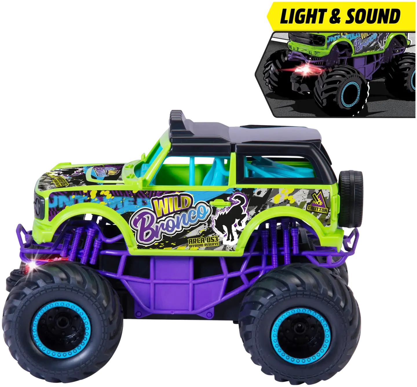 Dickie Toys monsteriauto Wild Bronco valo- ja äänitoiminnoin - 4