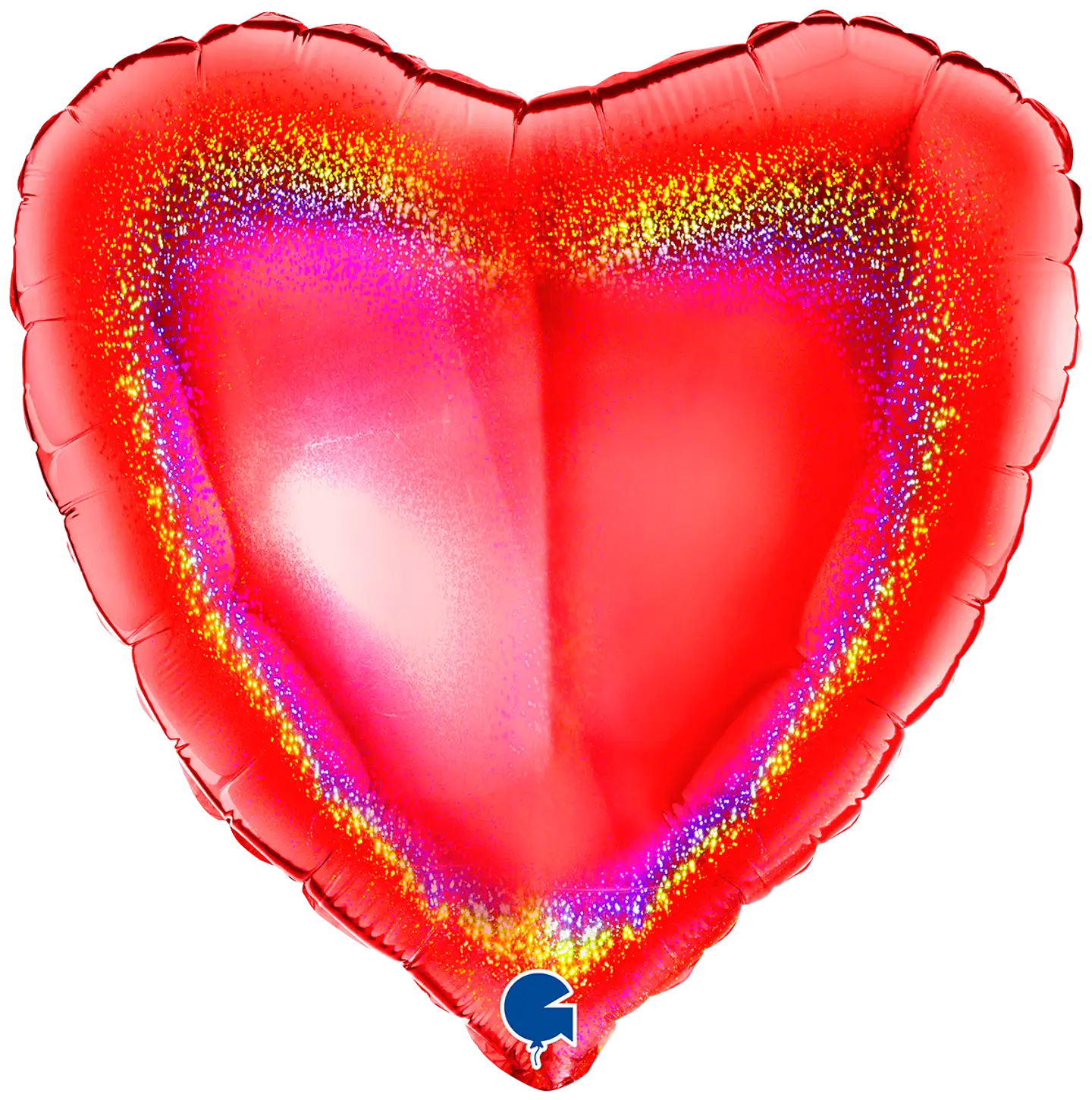 Punainen hologrammi sydän foliopallo