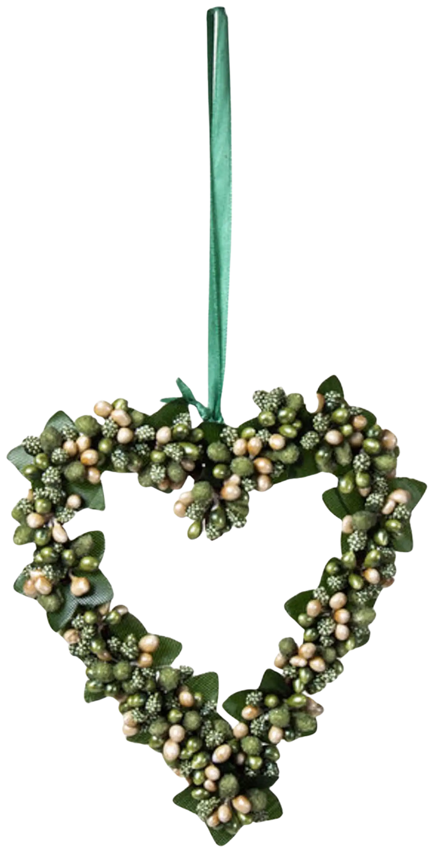 AmandaB kranssi sydän vihreä 14x12cm