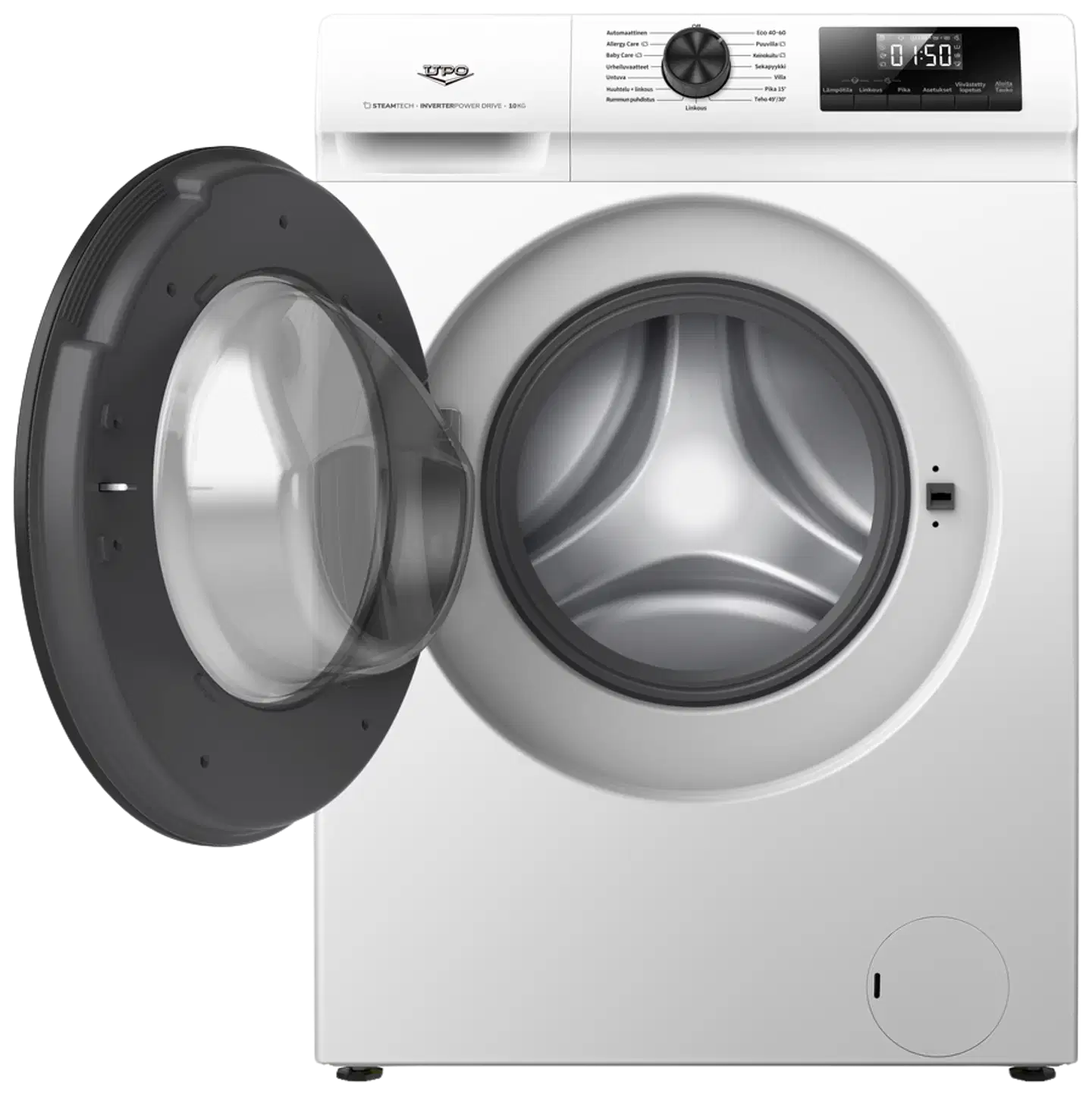 UPO edestä täytettävä pyykinpesukone P2U1014AS 10kg valkoinen - 2