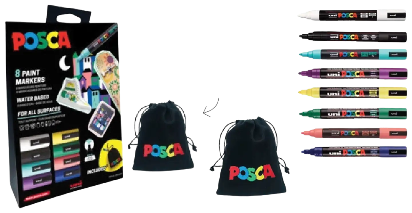 Posca pouch set pc5m 8pcs