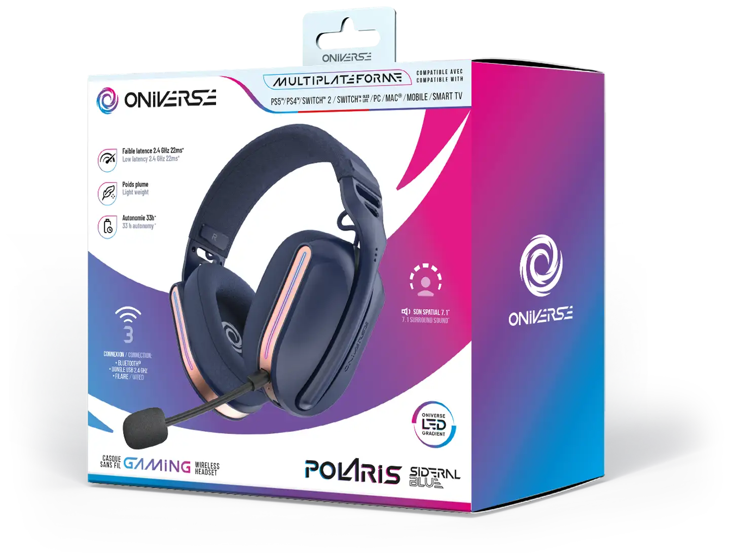 Oniverse Pelikuulokkeet Polaris langattomat navy sininen - 5