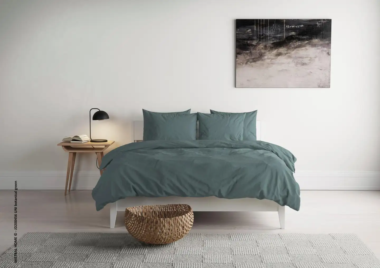 mistral Home pussilakanasetti Washed Cotton 150x210 cm, tumman vihreä - 4