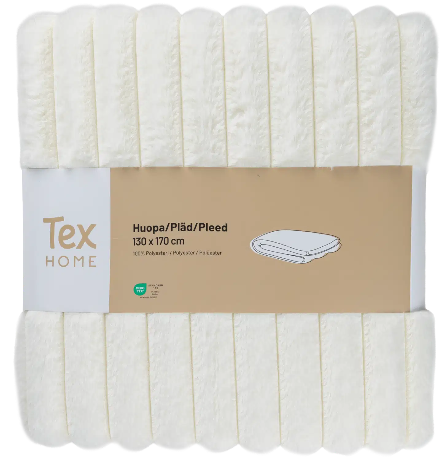 Tex Home huopa Fake fur 130 x 170 cm luonnonvalkoinen