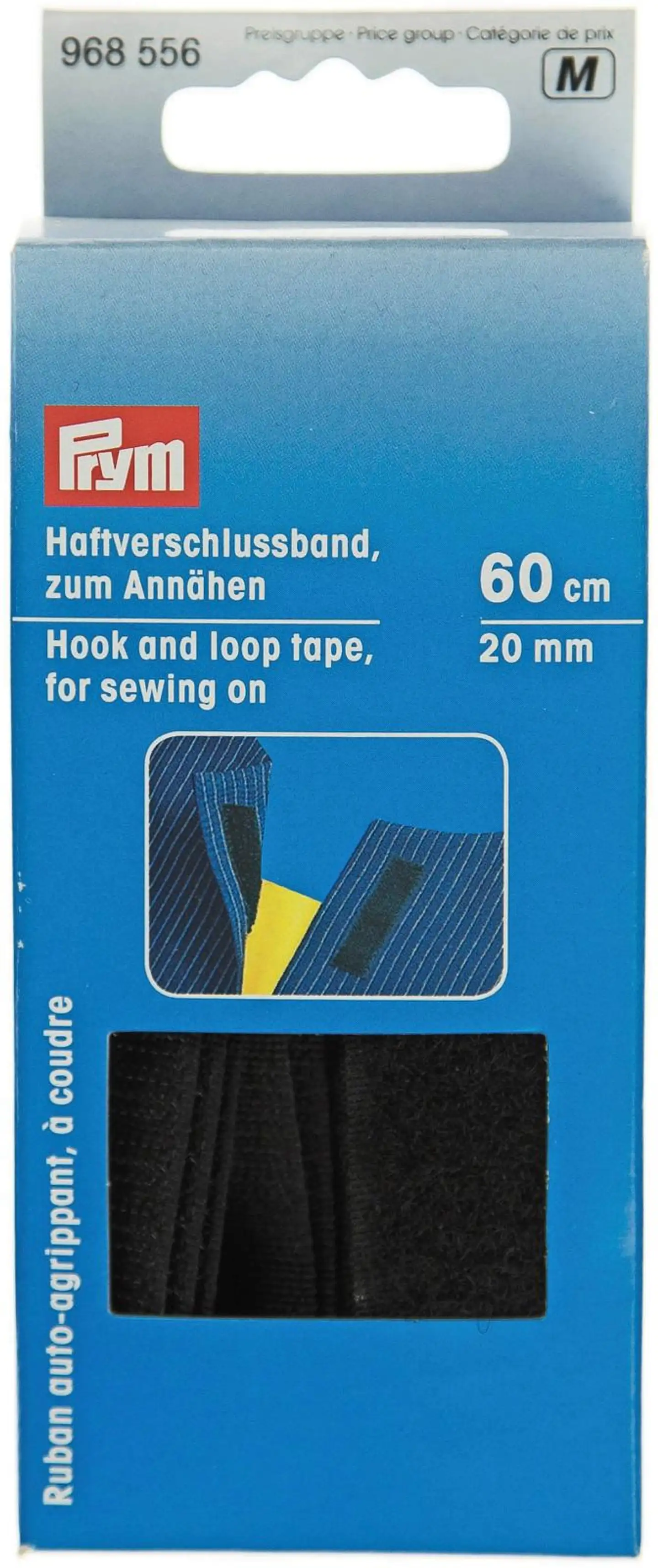 Prym ommeltava tarranauha 20 mm 60 cm/pakkaus - MUSTA