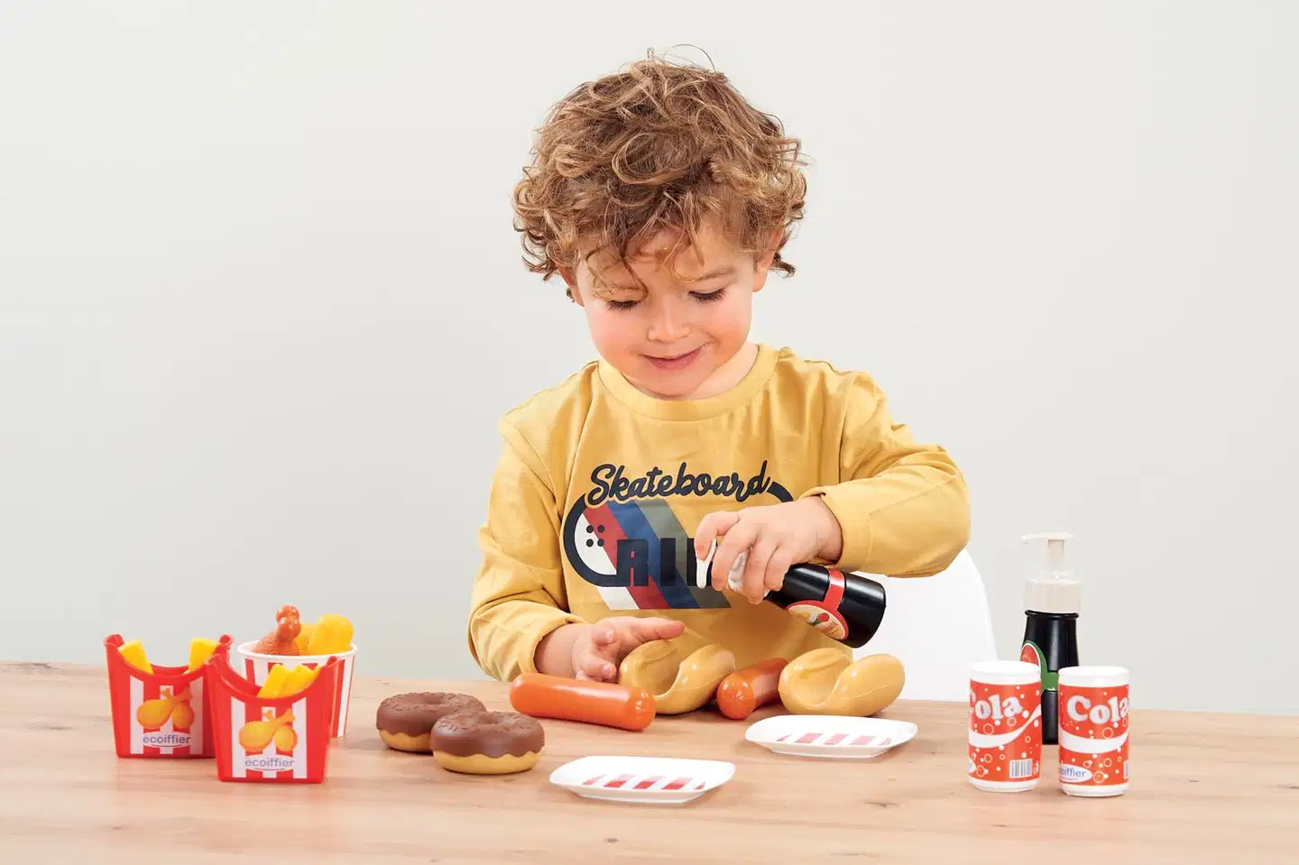 Ecoiffier - 100 % Chef - Hot dogit ja herkut -leikkisetti 25 osaa - 8