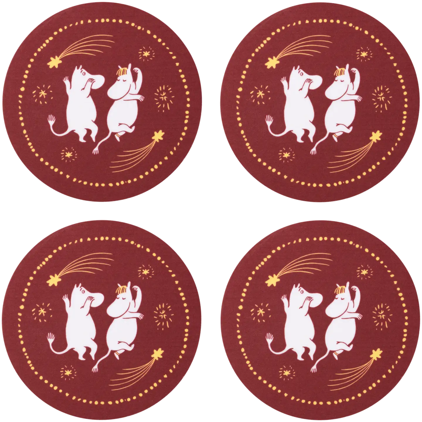 Moomin Arabia lasinaluset 4 kpl Muumi Juhlan Aika - 1