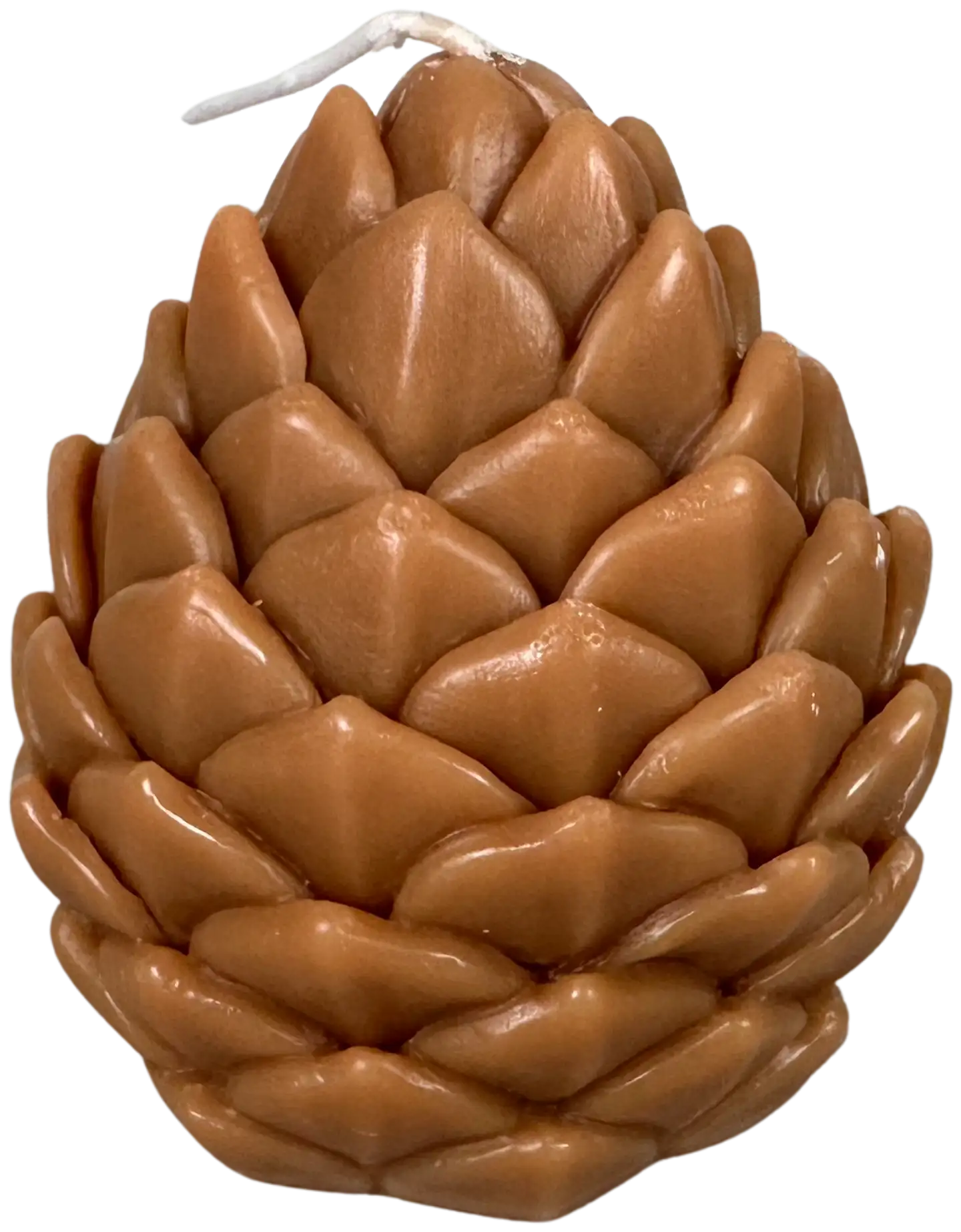 Candle Haven Iso Käpykynttilä, Beige – 8 x 9 cm. Tuoksuton pöytäkynttilä, paino 210 g. Tunnelmallinen kävyn muotoinen kynttilä luonnollisessa beigessä sävyssä