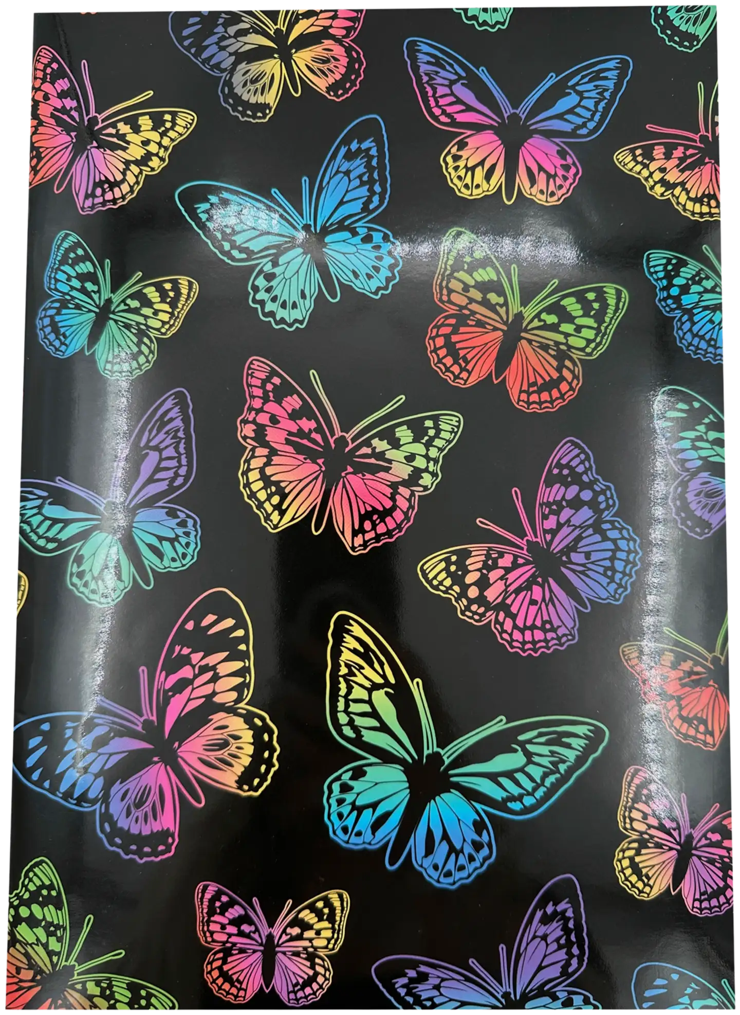Neon Butterfly A4 nidottu vihko, 7x7mm ruuduilla, 80 sivua, 2 eril.lajit.