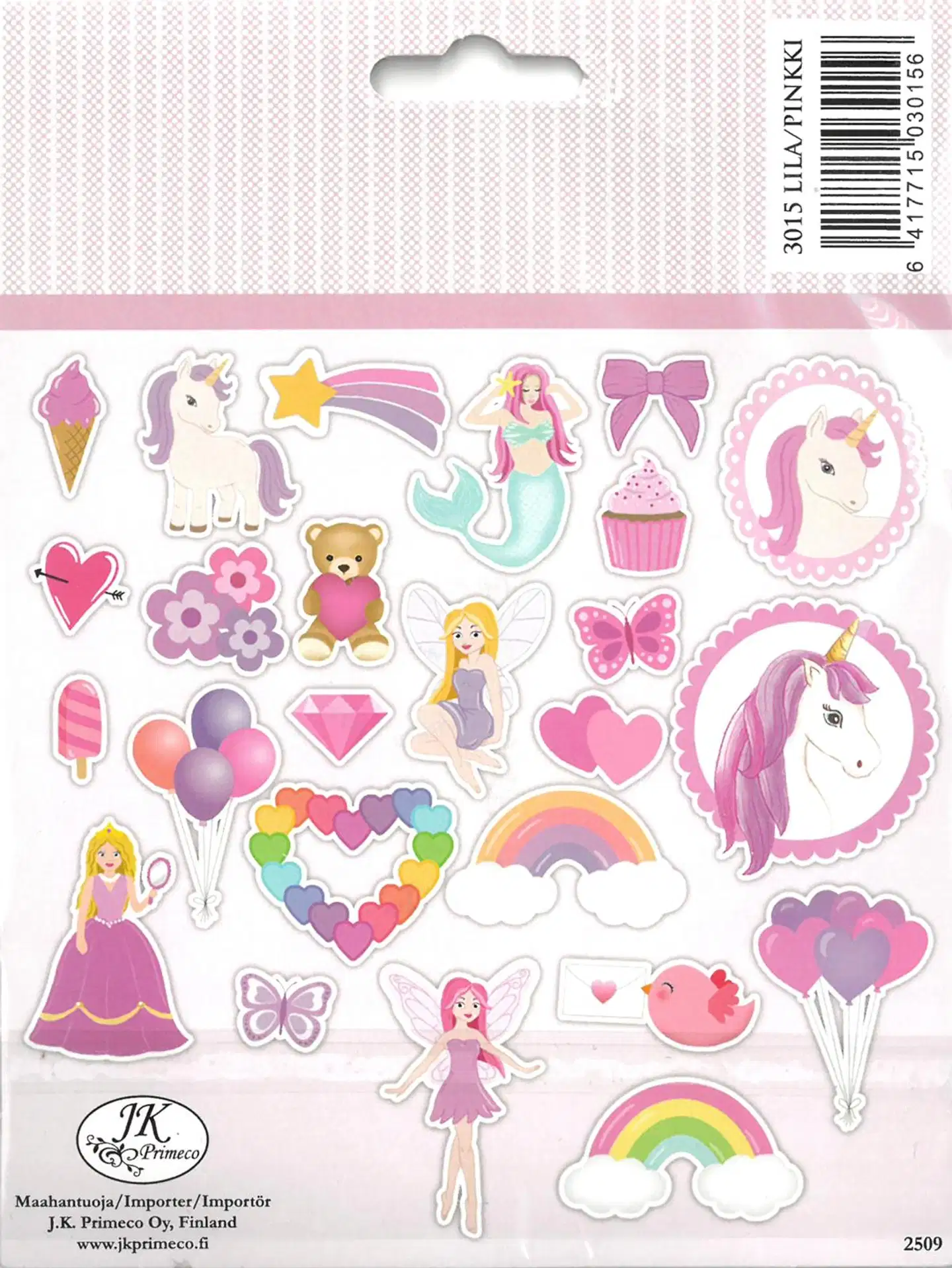 J.K. Primeco isot askartelukuviot Lila/pinkki 25kpl - 2