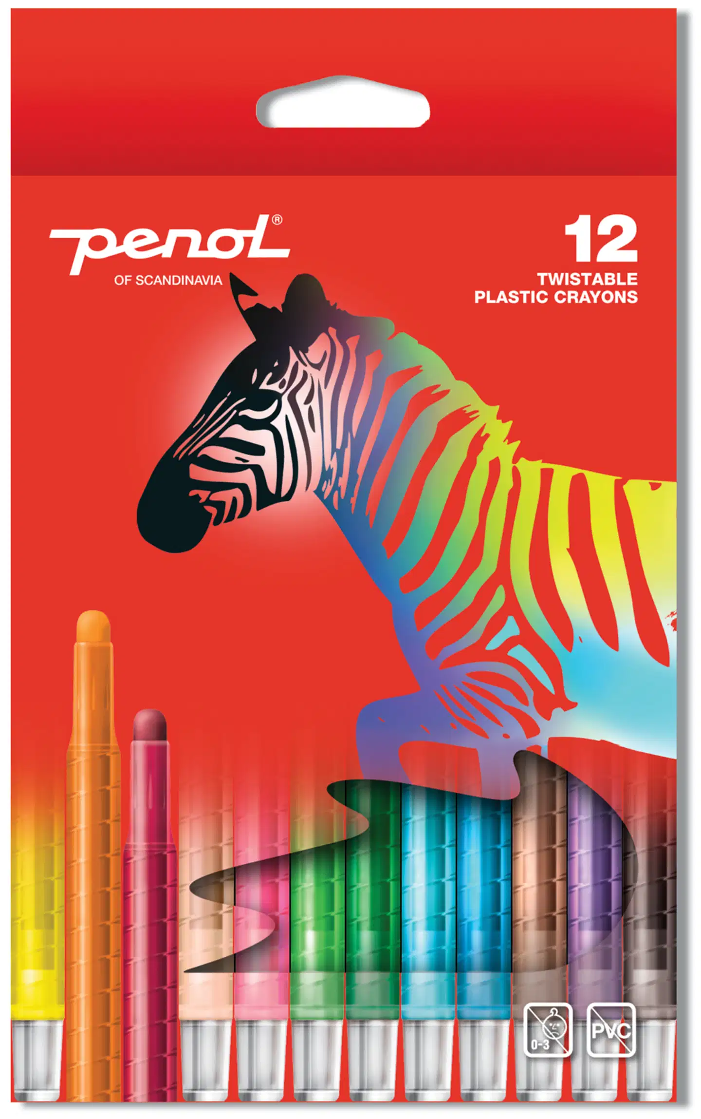 Penol vahaliidut Twister Crayons 12 kpl