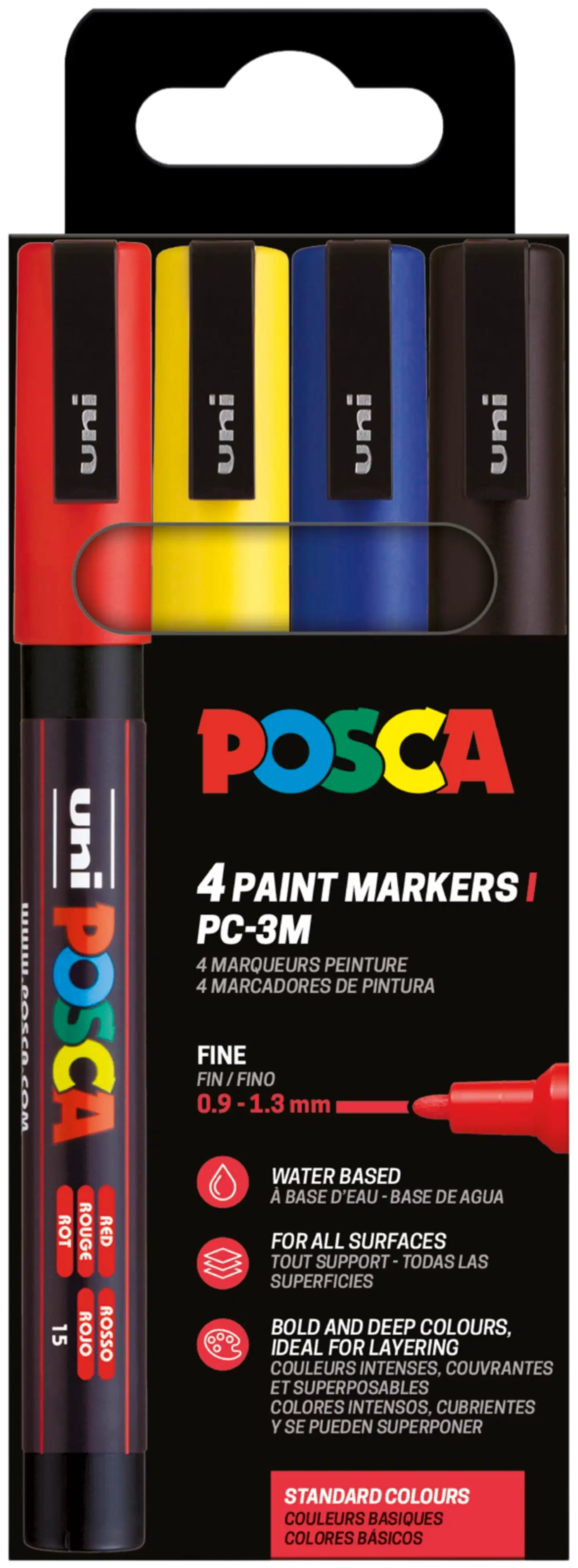 Posca Marker 4 kpl PC-3M perusvärit
