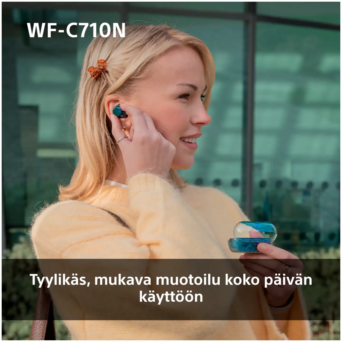 Sony langattomat vastamelunappikuulokkeet WF-C710NL sininen - 5