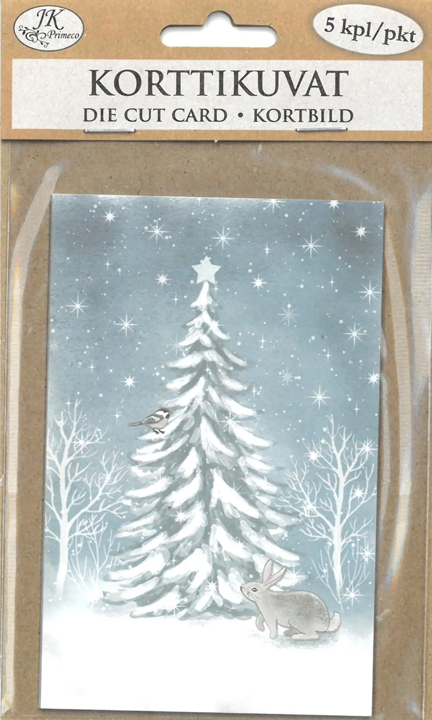 J.K. Primeco korttikuva Talvimetsä pupu 5kpl - 1