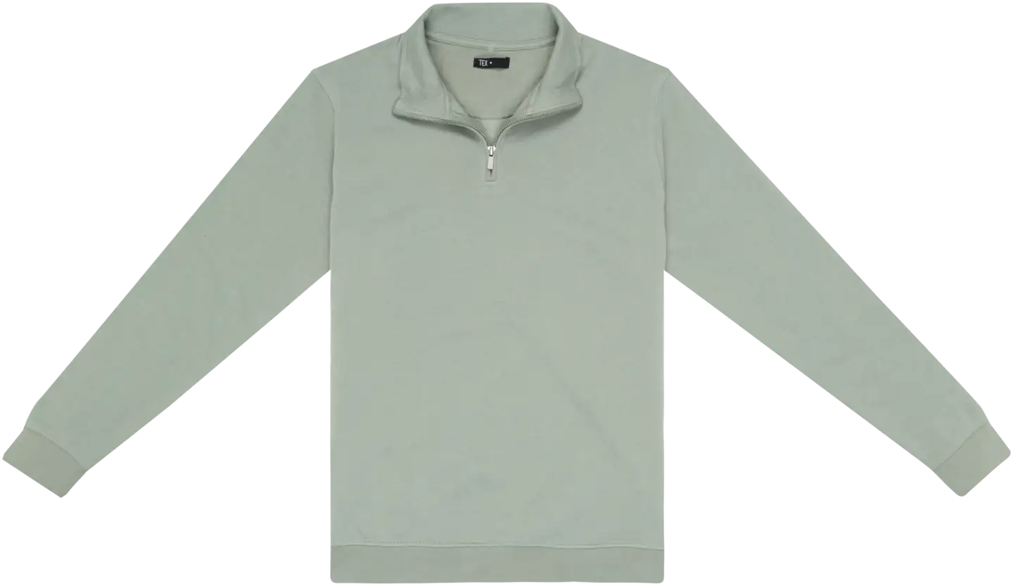 TEX miesten collegepaita Half zip I978941 - Khaki light - 1