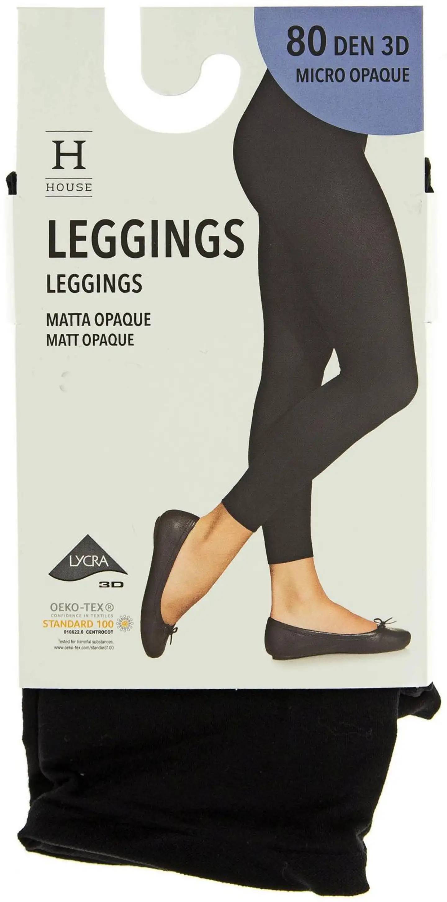 House naisten leggingsit Micro Opaque 80 den 3D - BLACK