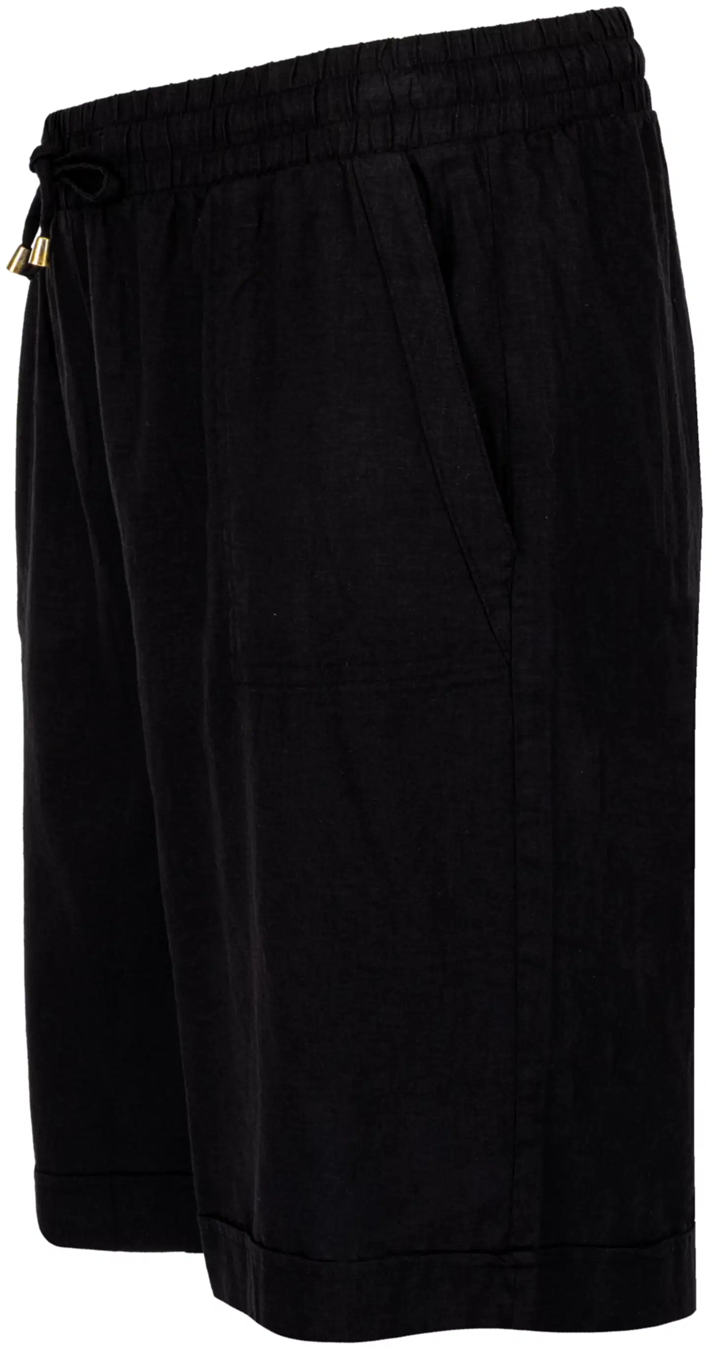 House naisten bermuda-shortsit pellavasekoitetta 222HP16333, D-mitoitus - Black linen - 2