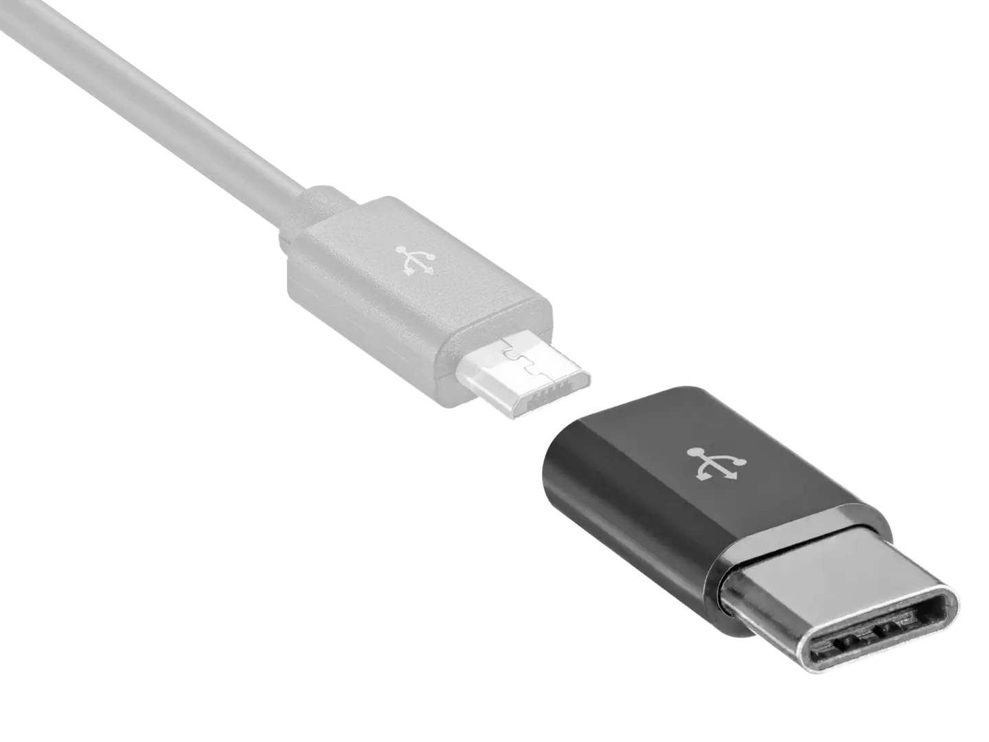 Wave Adapteri, MicroUSB to USB Type-C, Musta - 3