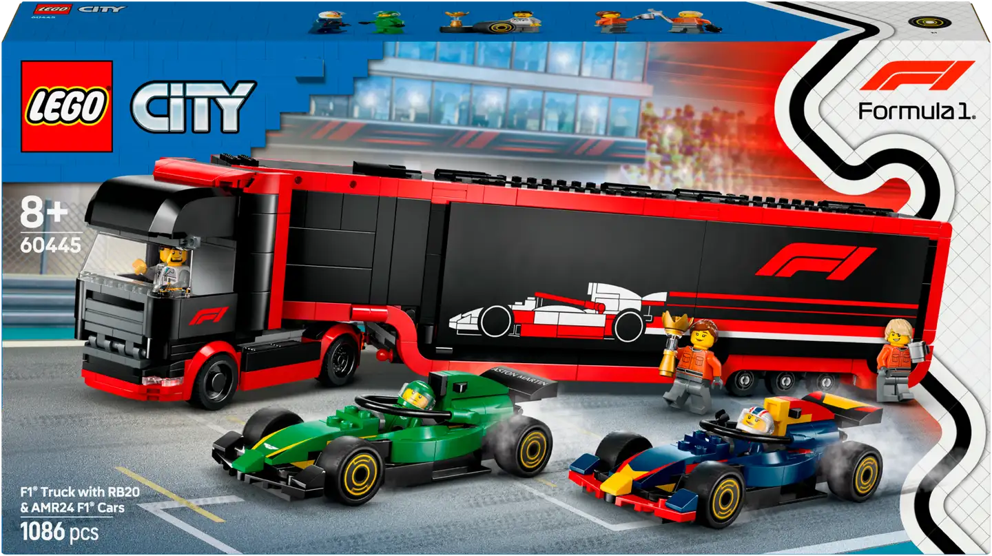 LEGO® City 60445 F1®-rekka ja F1®-autot RB20 ja AMR24, Autosetti - 2