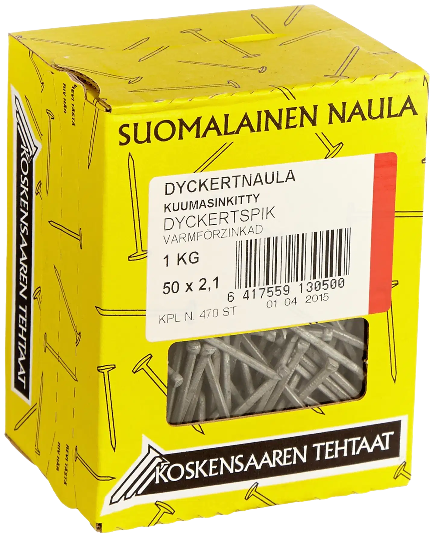 Koskensaaren Tehtaat Dyckertnaula kuumasink. 1kg 50x2,1mm - 1