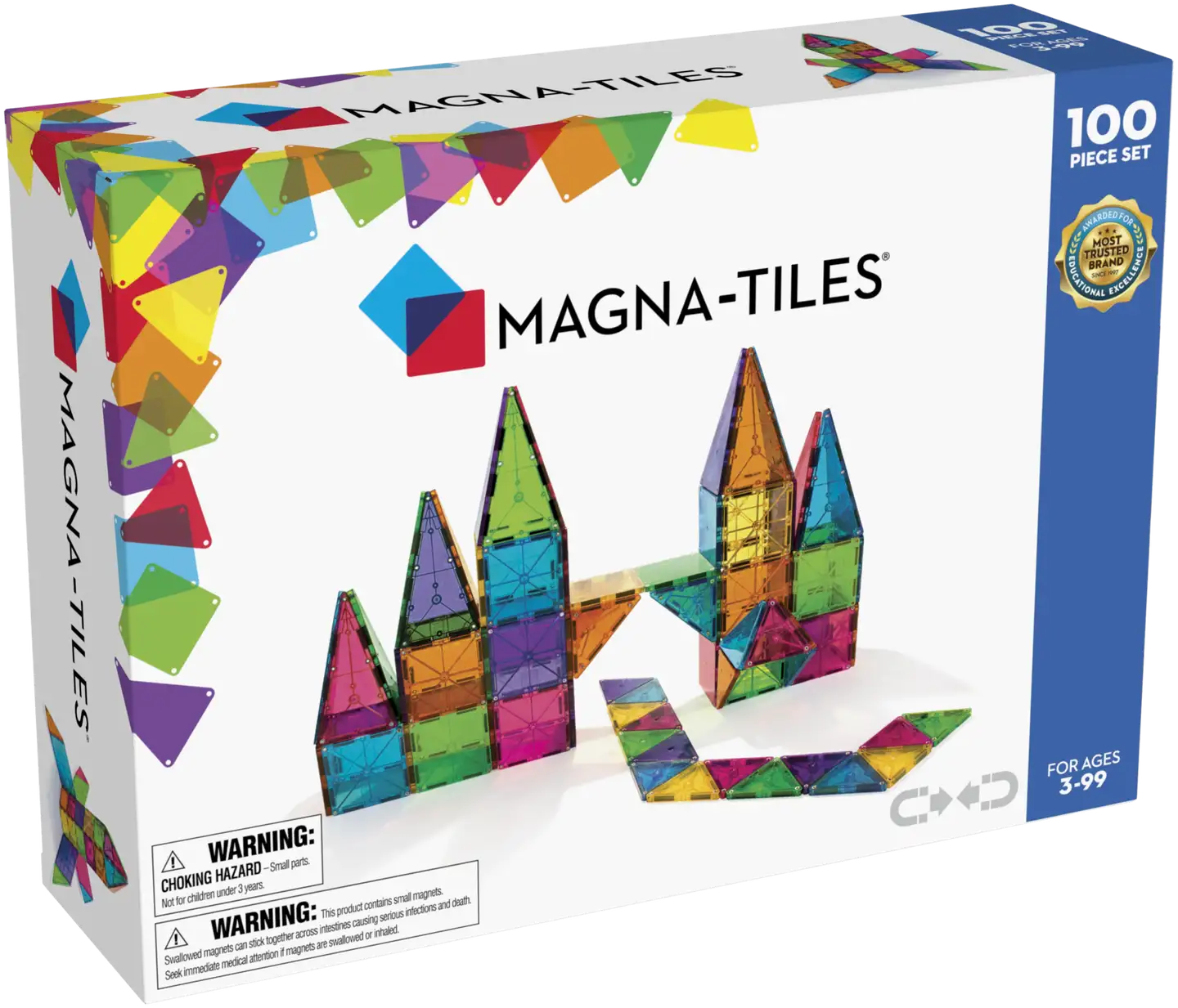MAGNA-TILES® Clear Colours 100 osaa -magneettirakennussarja - 2