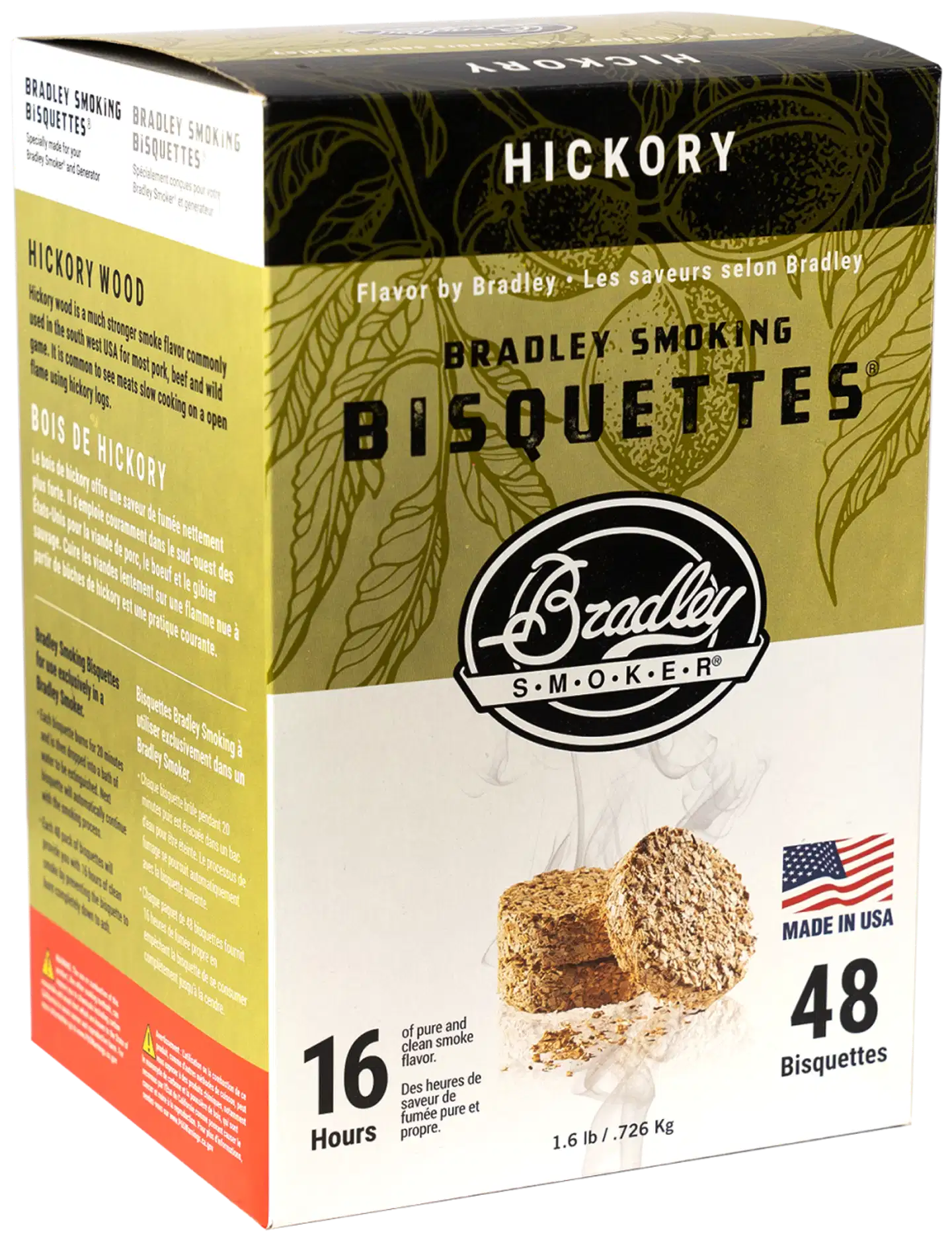 Bradley Smoker hikkorisavustusbriketit 48 kpl - 1