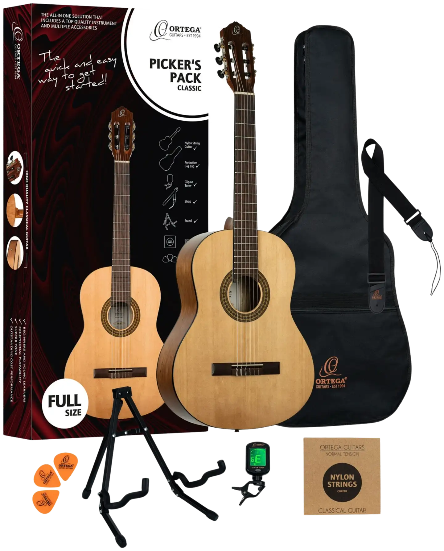 Ortega kitarapaketti klassinen 4/4