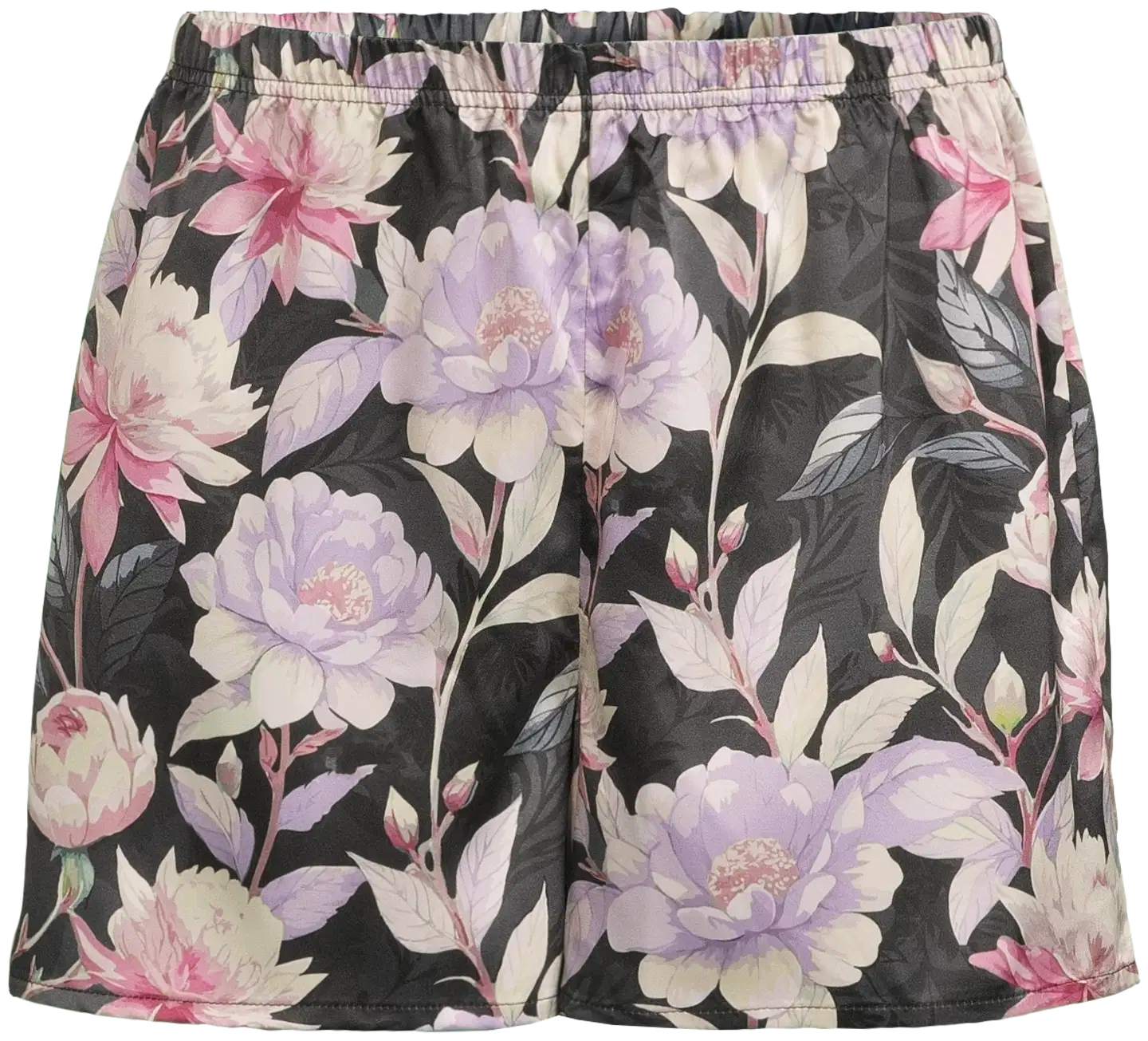 Actuelle naisten shortsipyjama 212A382625 - Black/AOP - 5