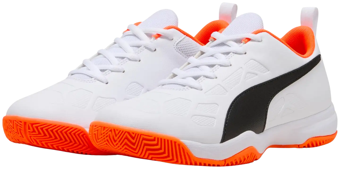 Puma lasten sisäpelikengät Tenaz Jr - Puma White-Puma Black-Orange - 3