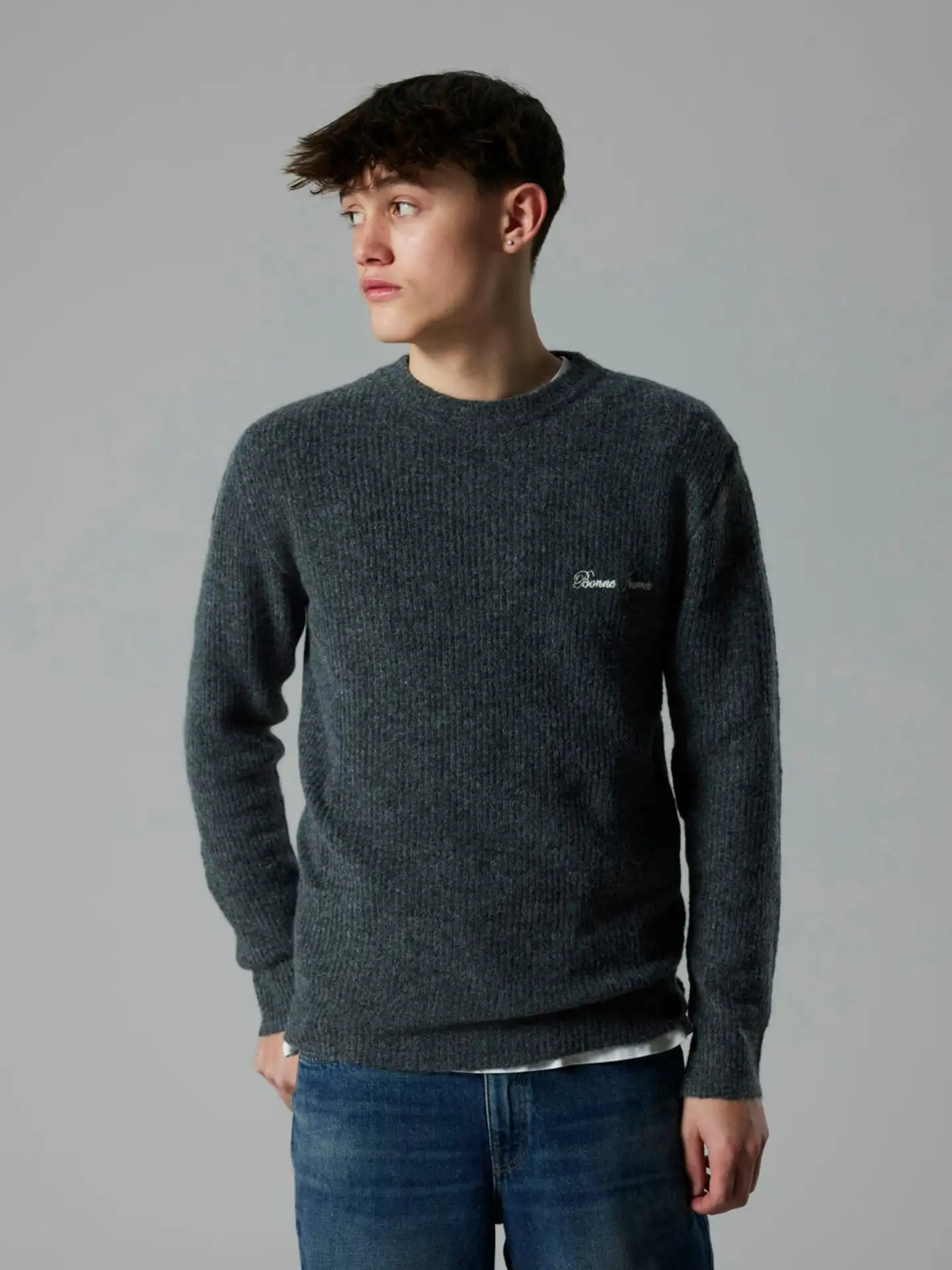 LMTD lasten neule - dark grey melange - 2