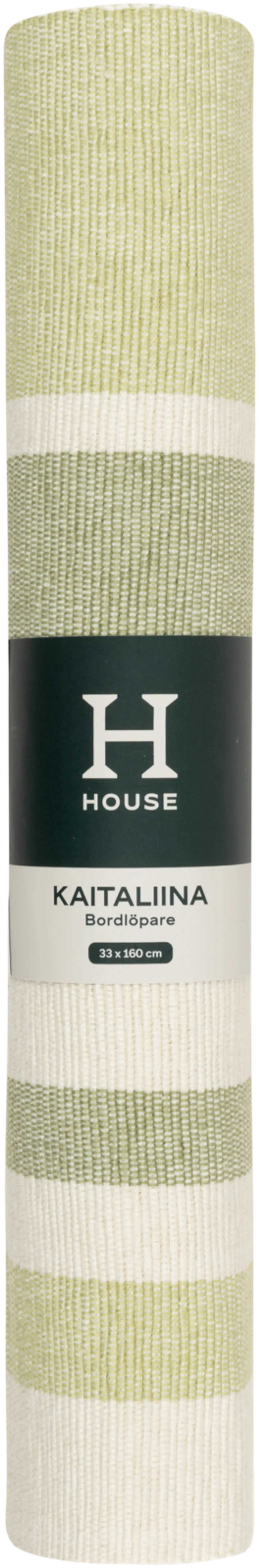 House kaitaliina Raidat 33x160 cm vihreä-valkoinen - 2