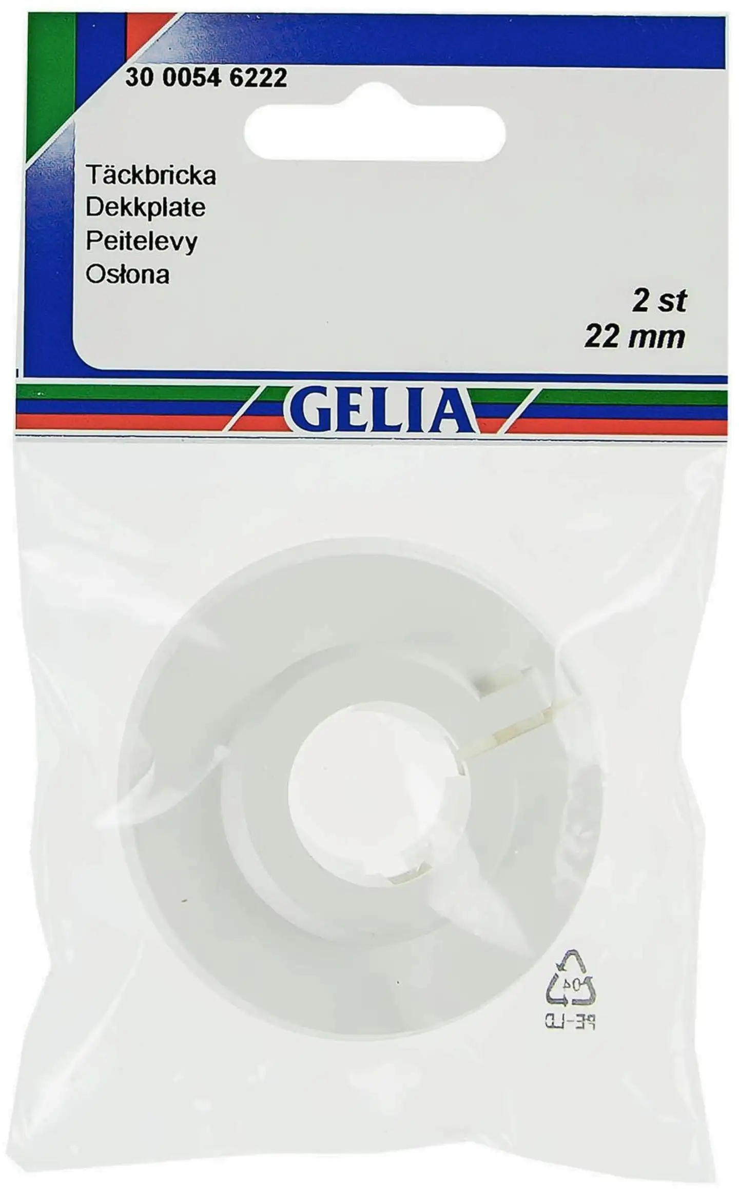 Gelia peitelaippa 22mm 2kpl valkoinen