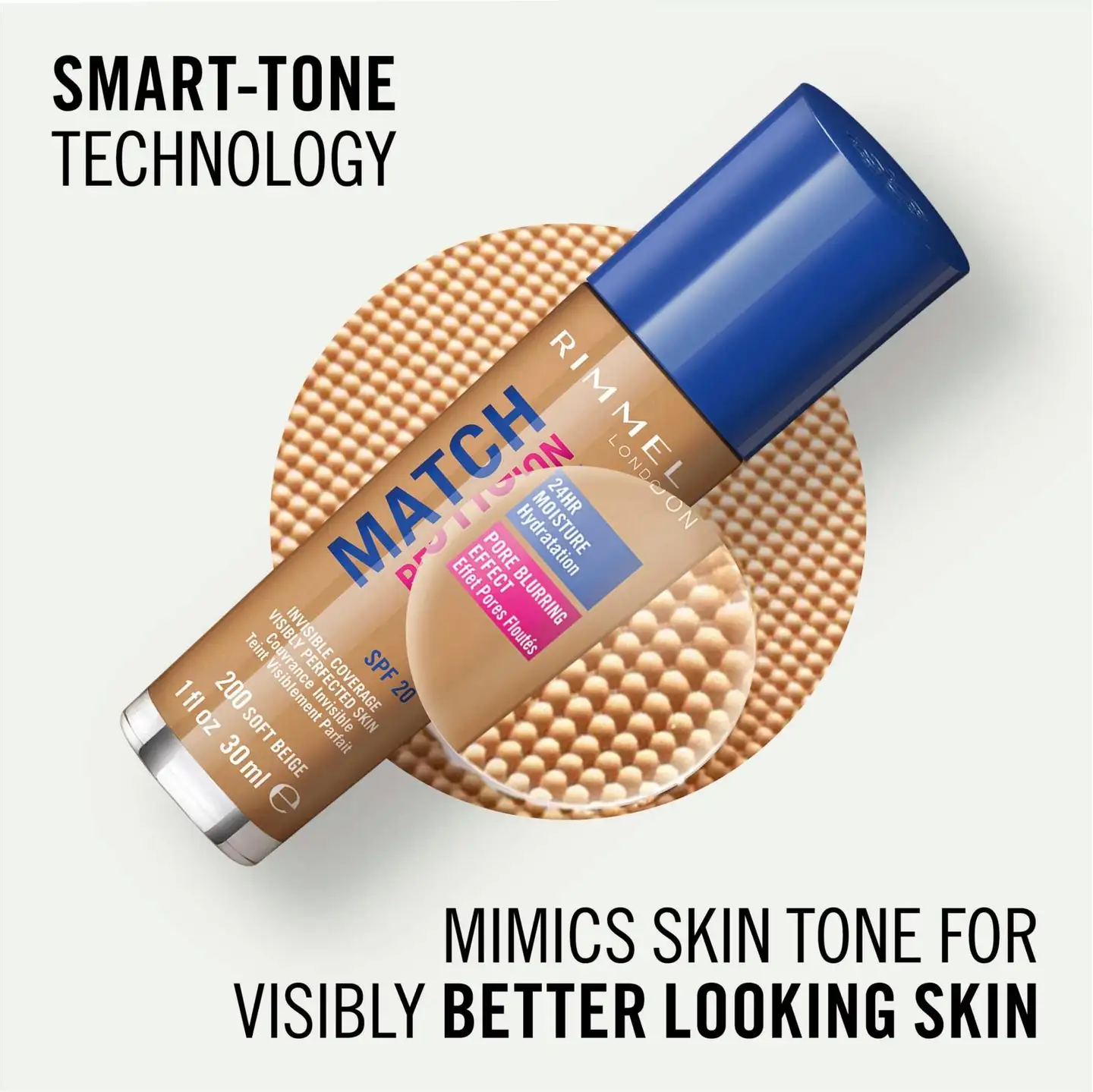 Rimmel 30ml Match Perfection Foundation SPF 20 200 Soft Beige meikkivoide - 6