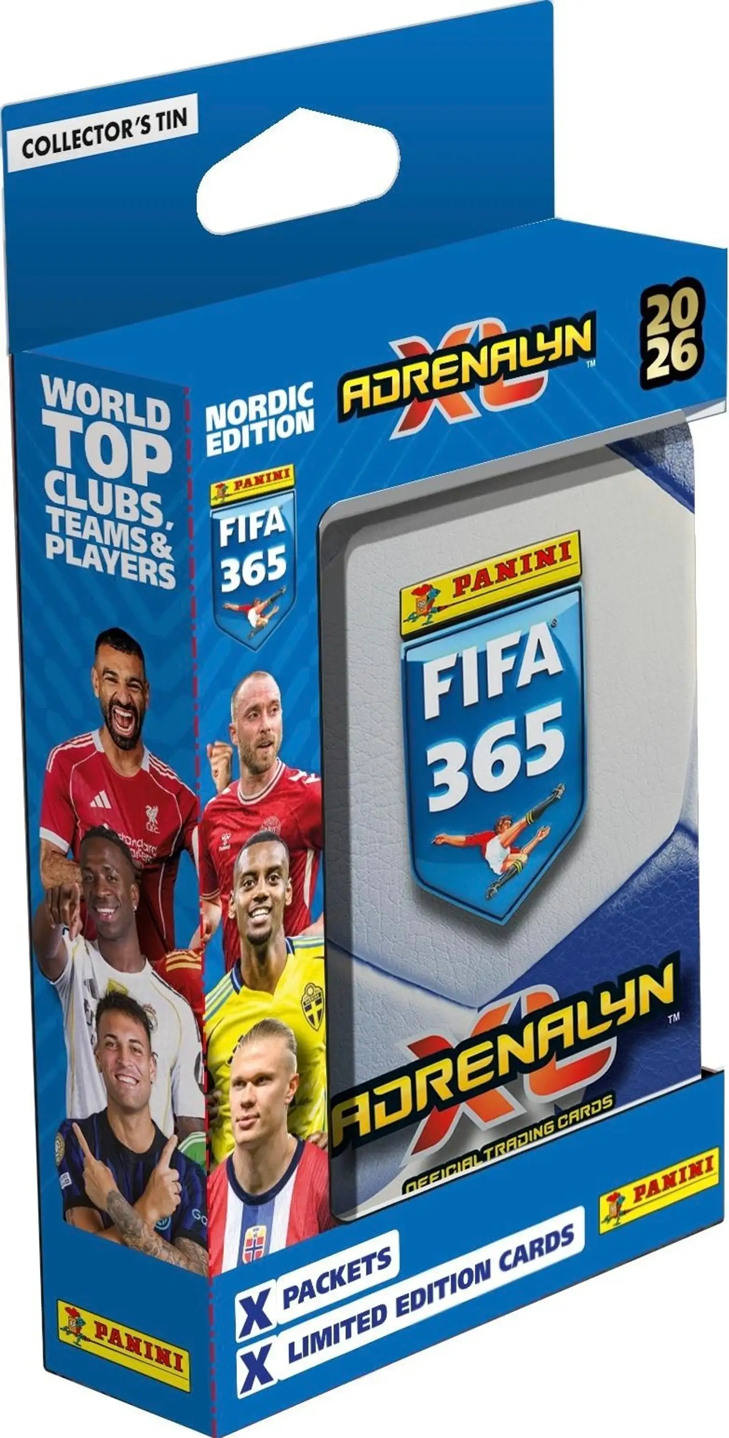 Panini FIFA 365 Adrenalyn XL -tasku metallirasia 2026 Nordic Edition keräilykortit