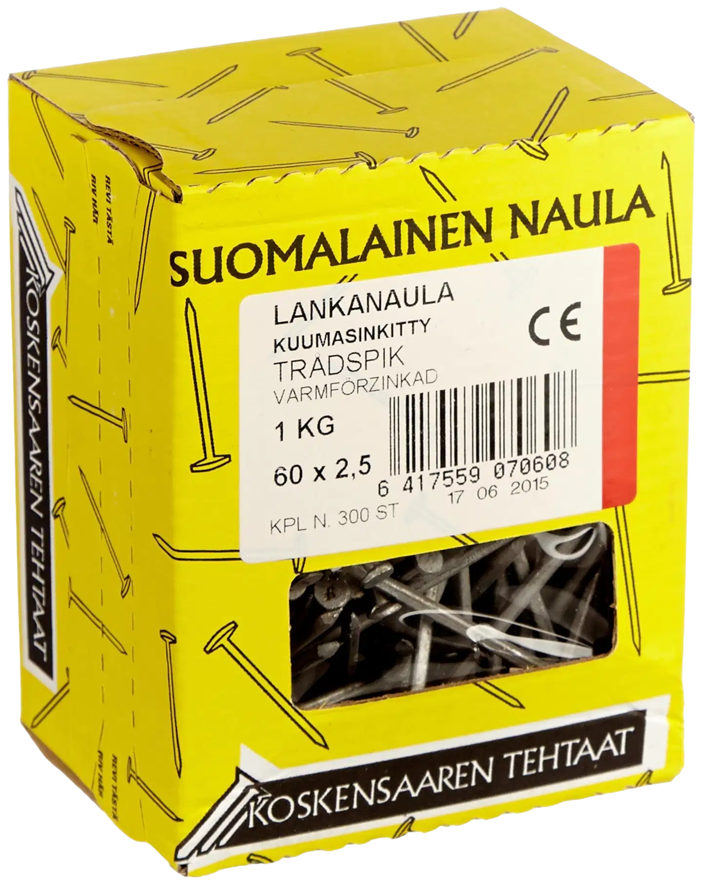 Koskensaaren Tehtaat Lankanaula kuumasink. 1kg 60x2,5mm - 1