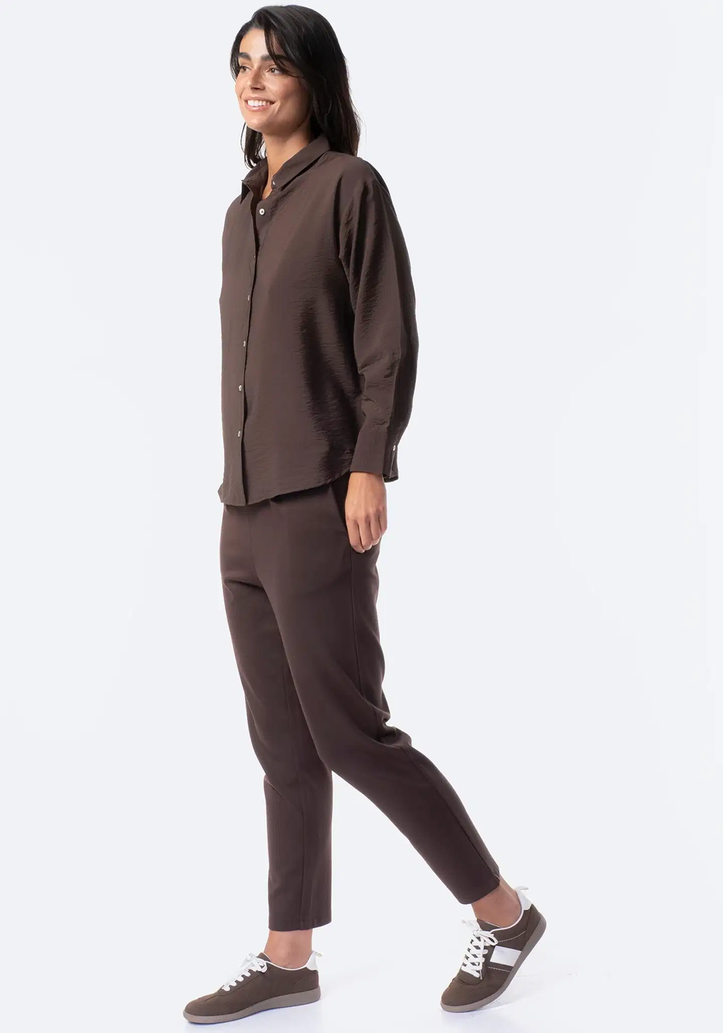 TEX naisten joggerit I286160 - BROWN - 5