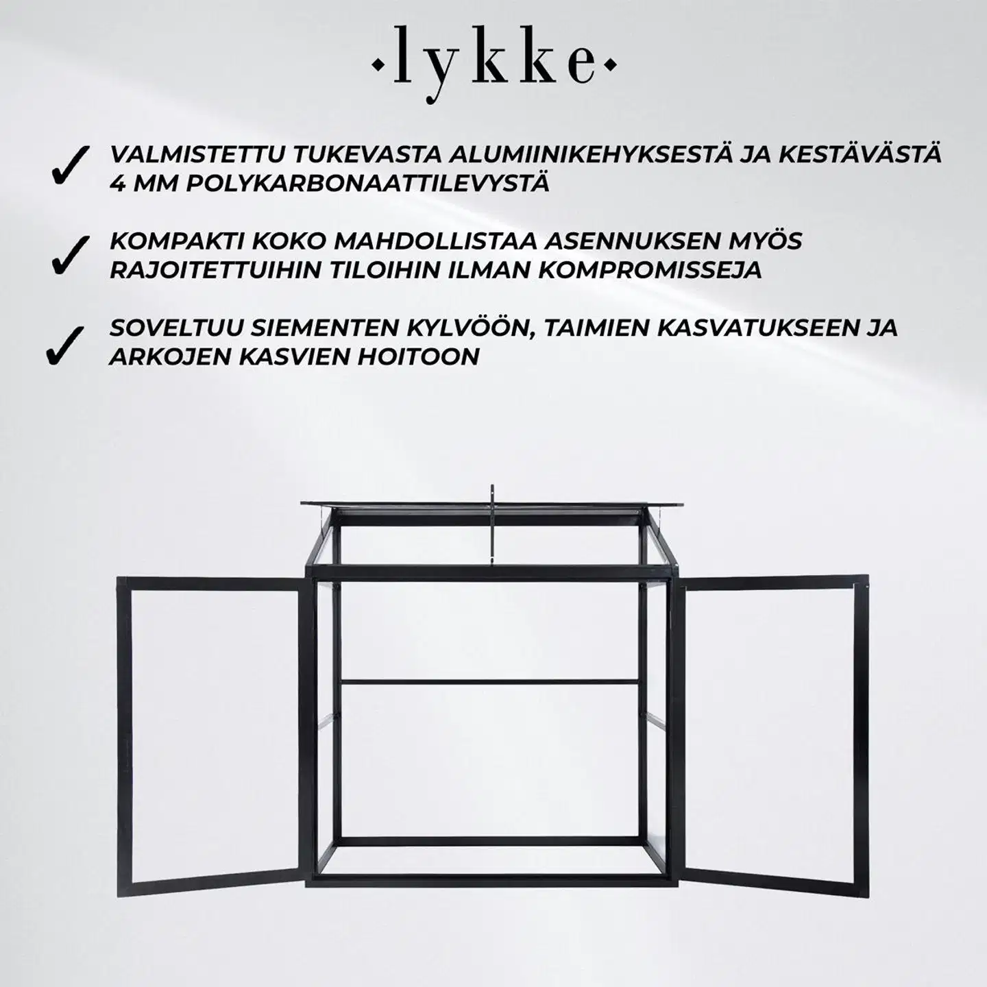Lykke minikasvihuone havsvik 130x55x140cm - 3