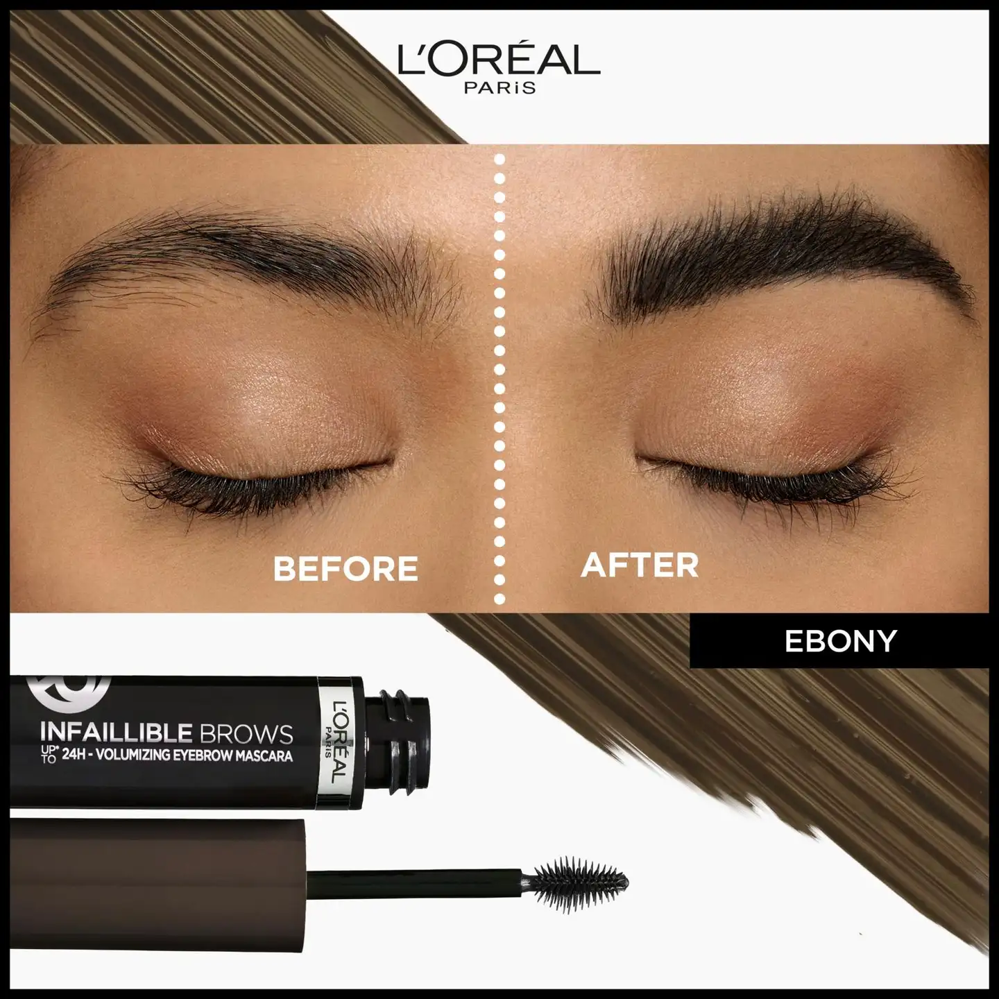 L'Oréal Paris Infaillible Brows 24H Volumizing Mascara 1.0 Ebony kulmamaskara 5ml - 3