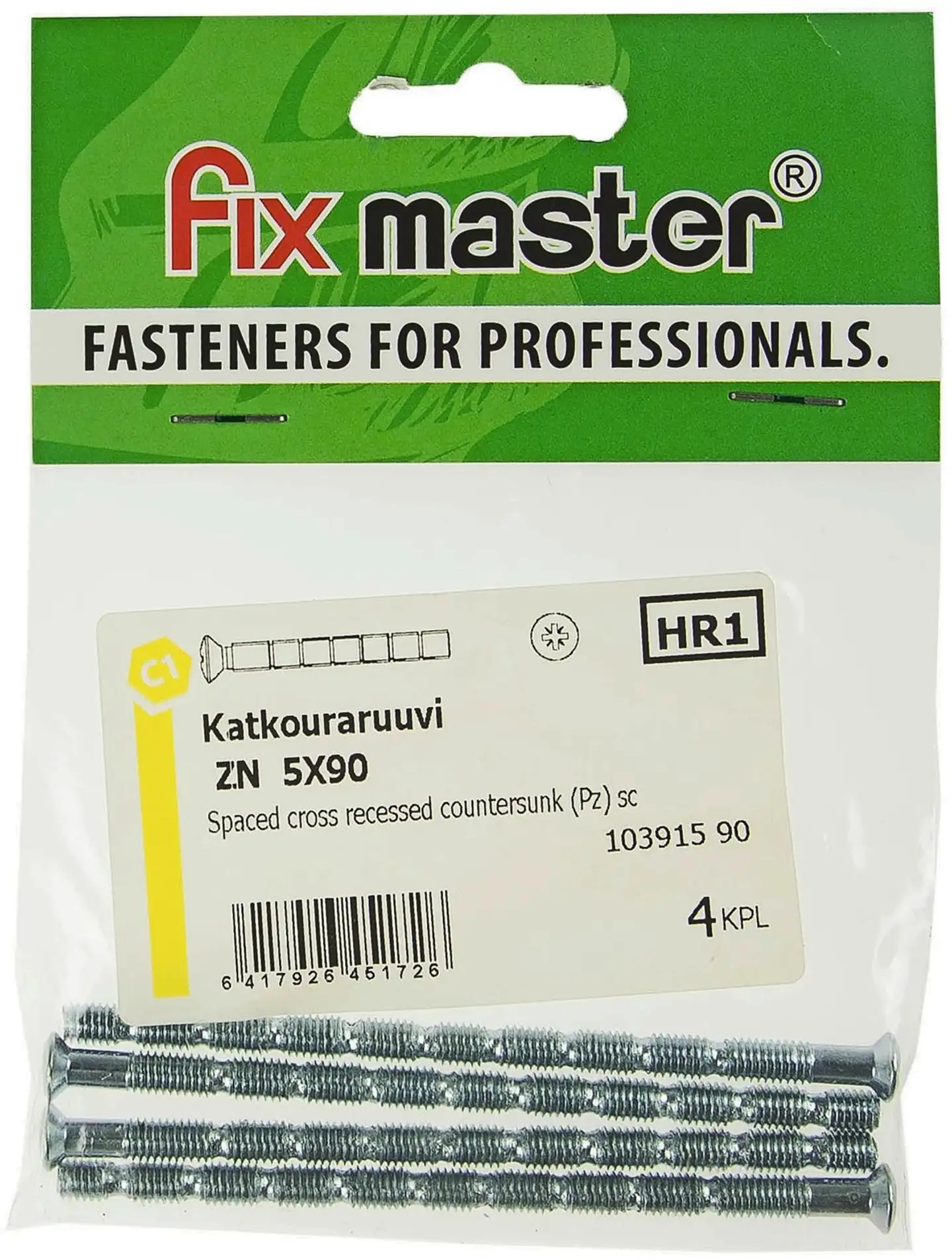 Fix Master katkouraruuvi PZ 5X90 sinkitty 4kpl