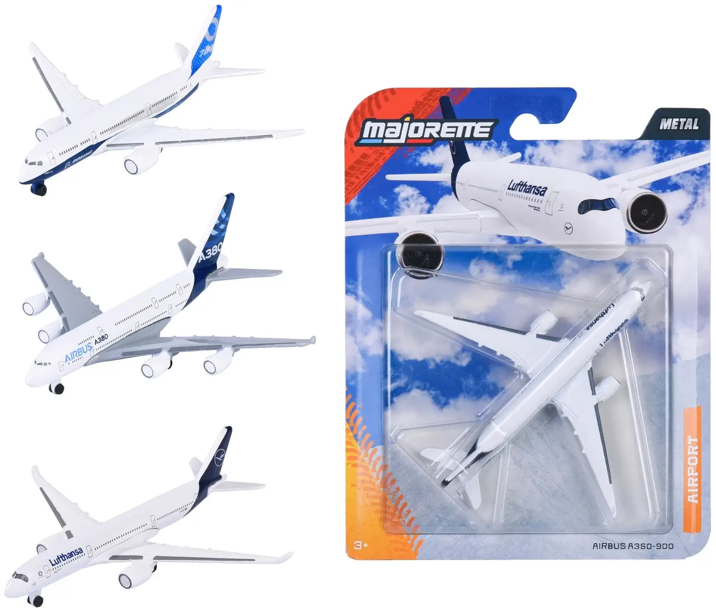 Majorette Lentokone, metallia (die-cast), 11 cm, 1:64, useita erilaisia, lajitelma, myydään yksittäin - 1