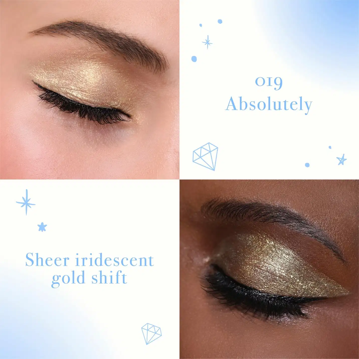 MOIRA Diamond Daze Liquid Shadow 006 Goldstar nestemäinen luomiväri - 001 Airglow - 3