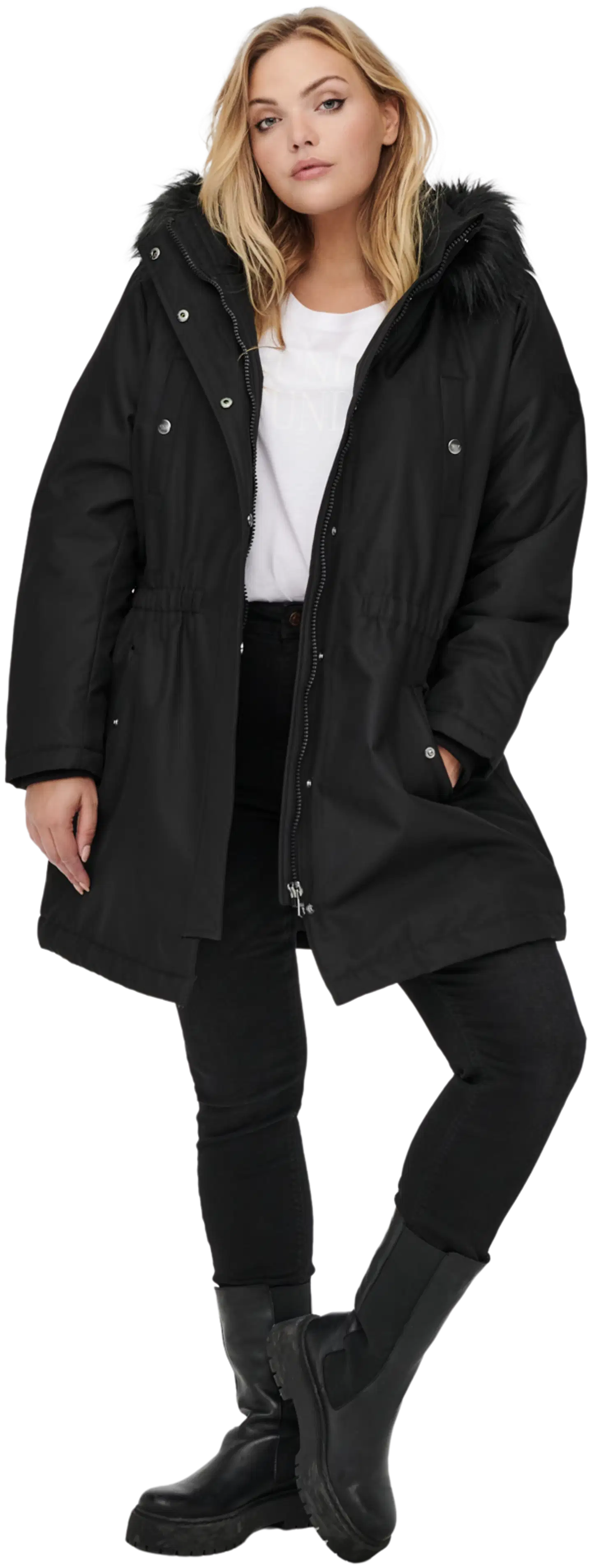 ONLY CARMAKOMA naisten parkatakki Carirena - Black - 4
