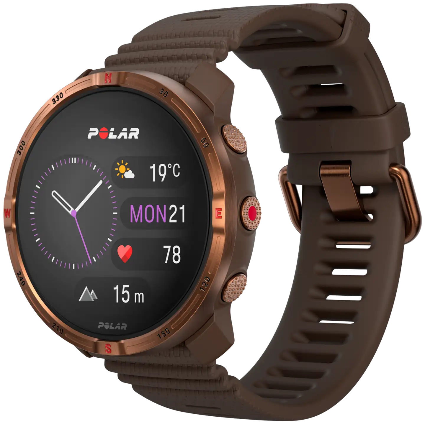 Polar Outdoor-kello Grit X2 ruskea S-L - 1