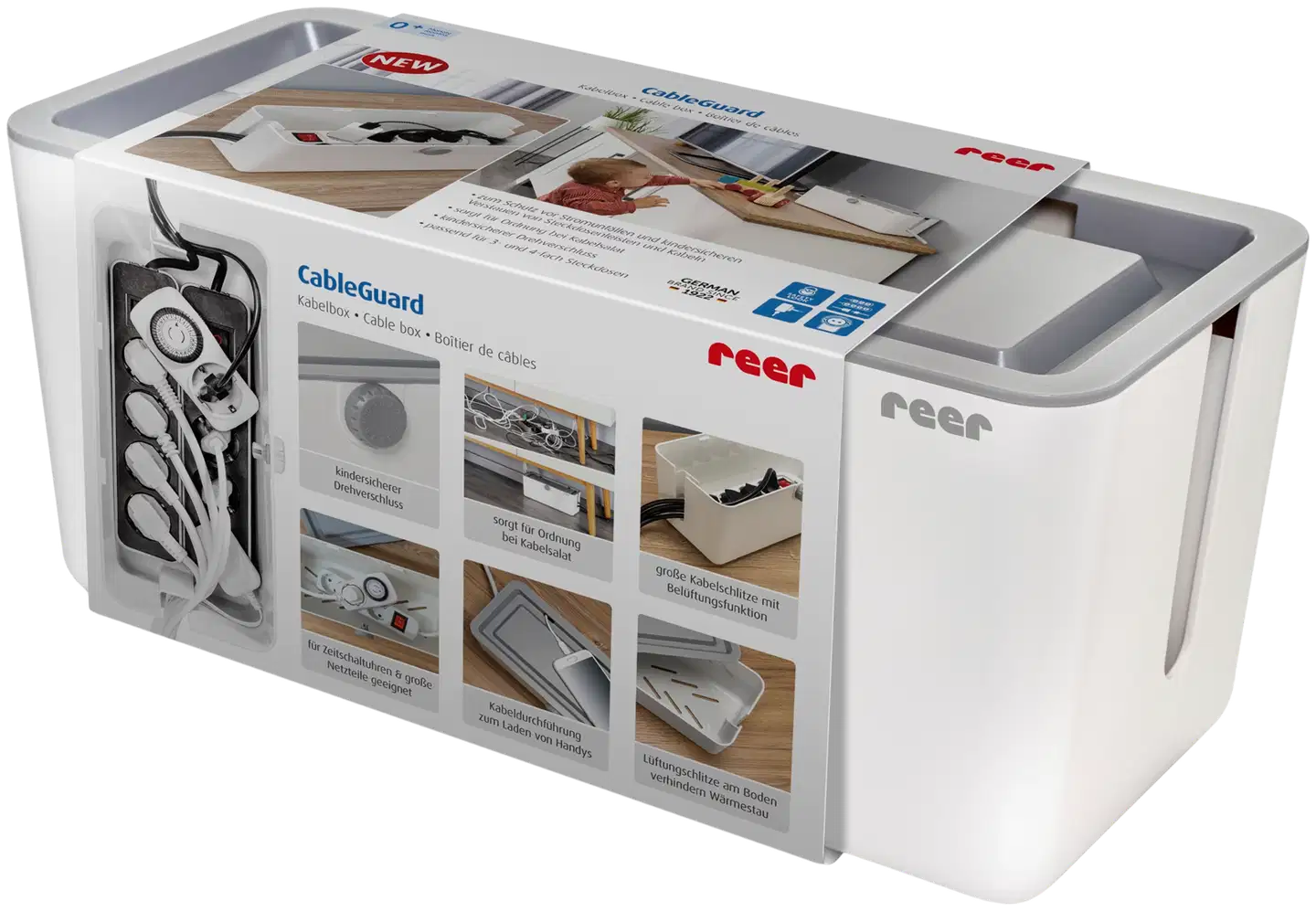 Reer kaapeliboksi sähköjohtojen turvalliseen säilytykseen lapsilukolla, tilava - 2
