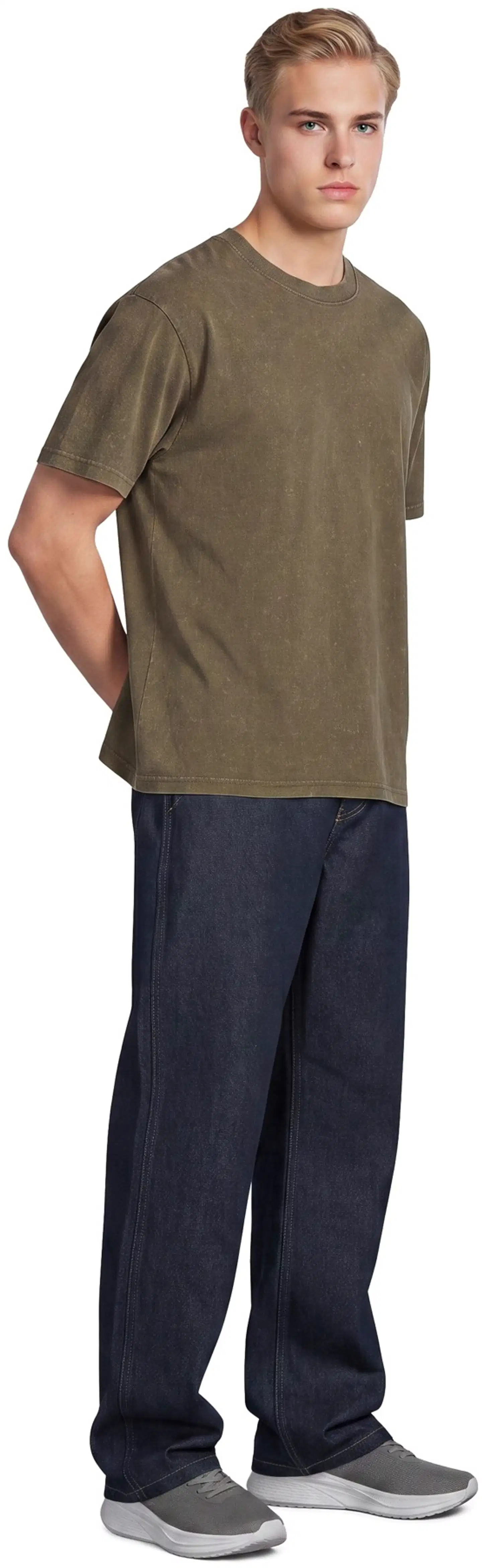 WKLY. miesten T-paita kulutuspesu, oversize 195W482406 - Beech acid - 4